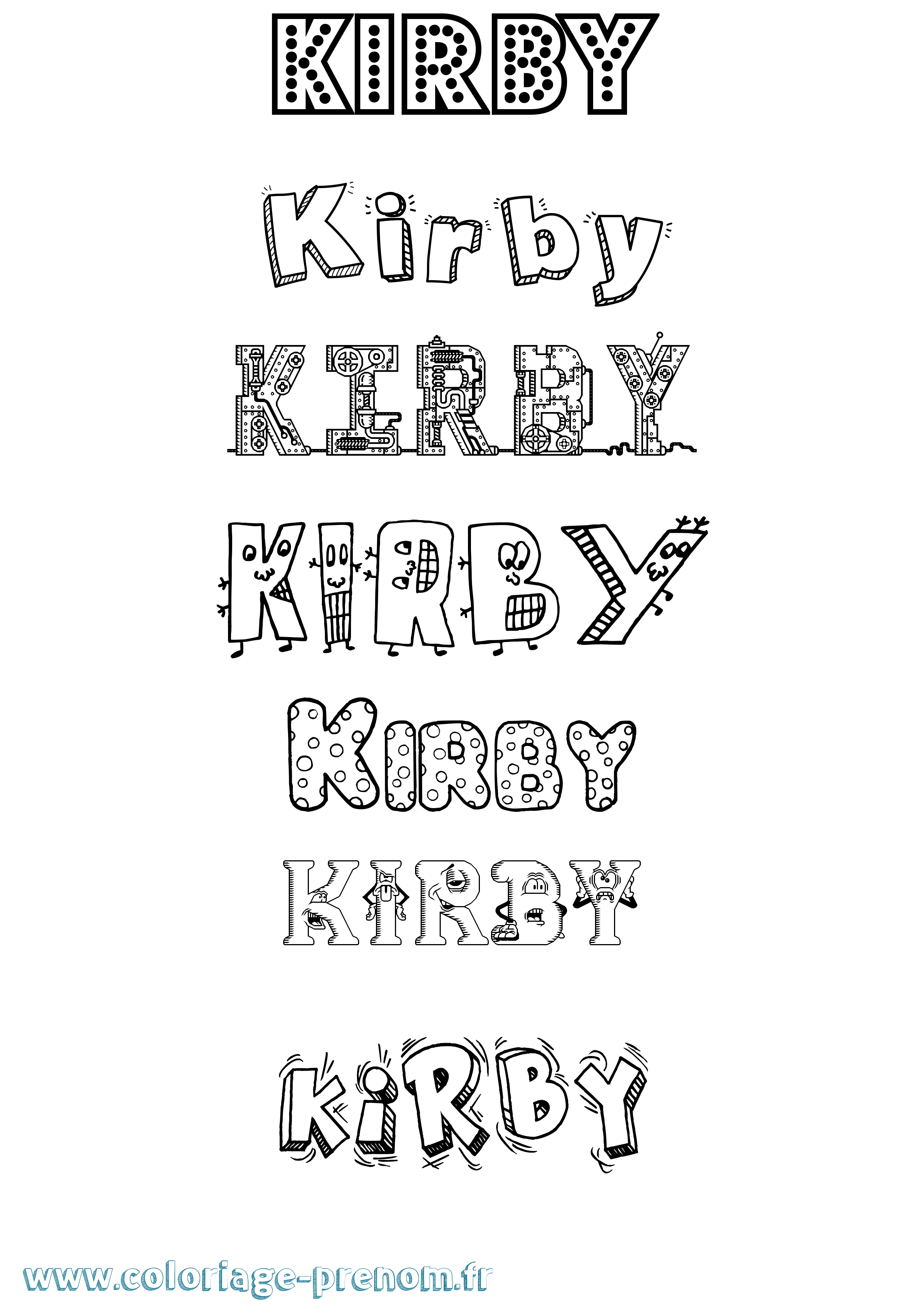 Coloriage Kirby Fun Coloriage prénom Kirby Fun