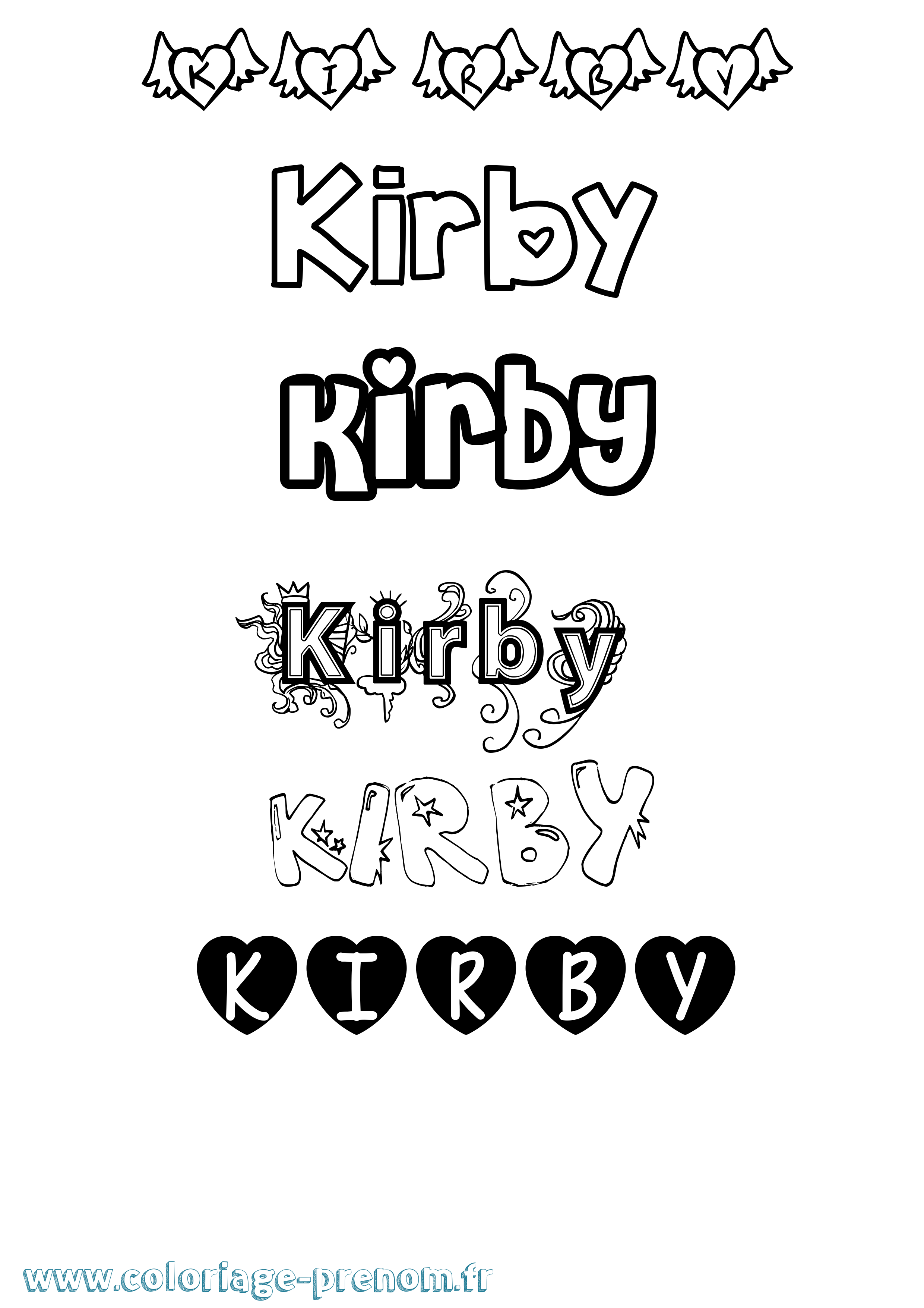 Coloriage Kirby Girly Coloriage prénom Kirby Girly