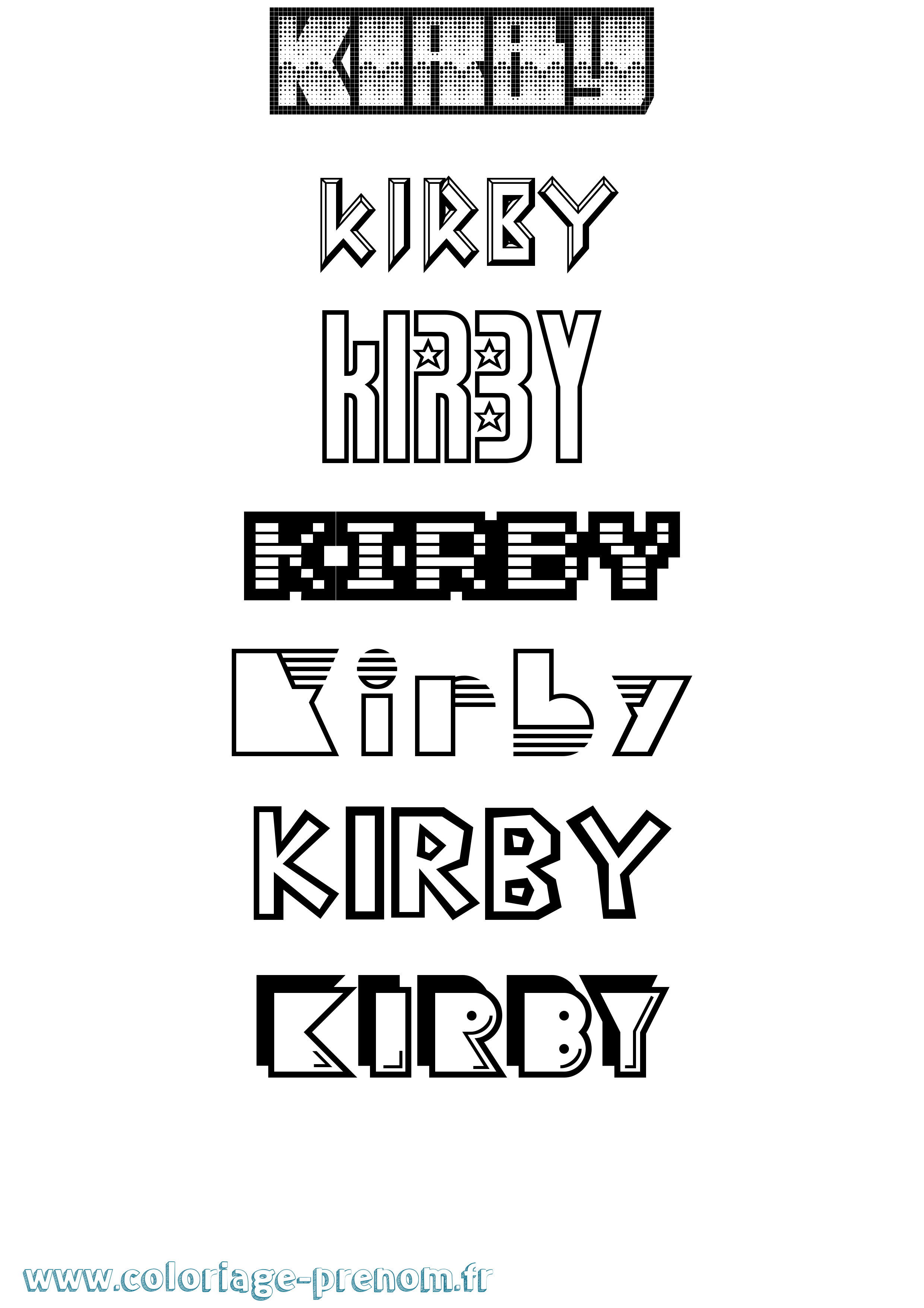 Coloriage Kirby Jeux Vidéos Coloriage prénom Kirby Jeux Vidéos
