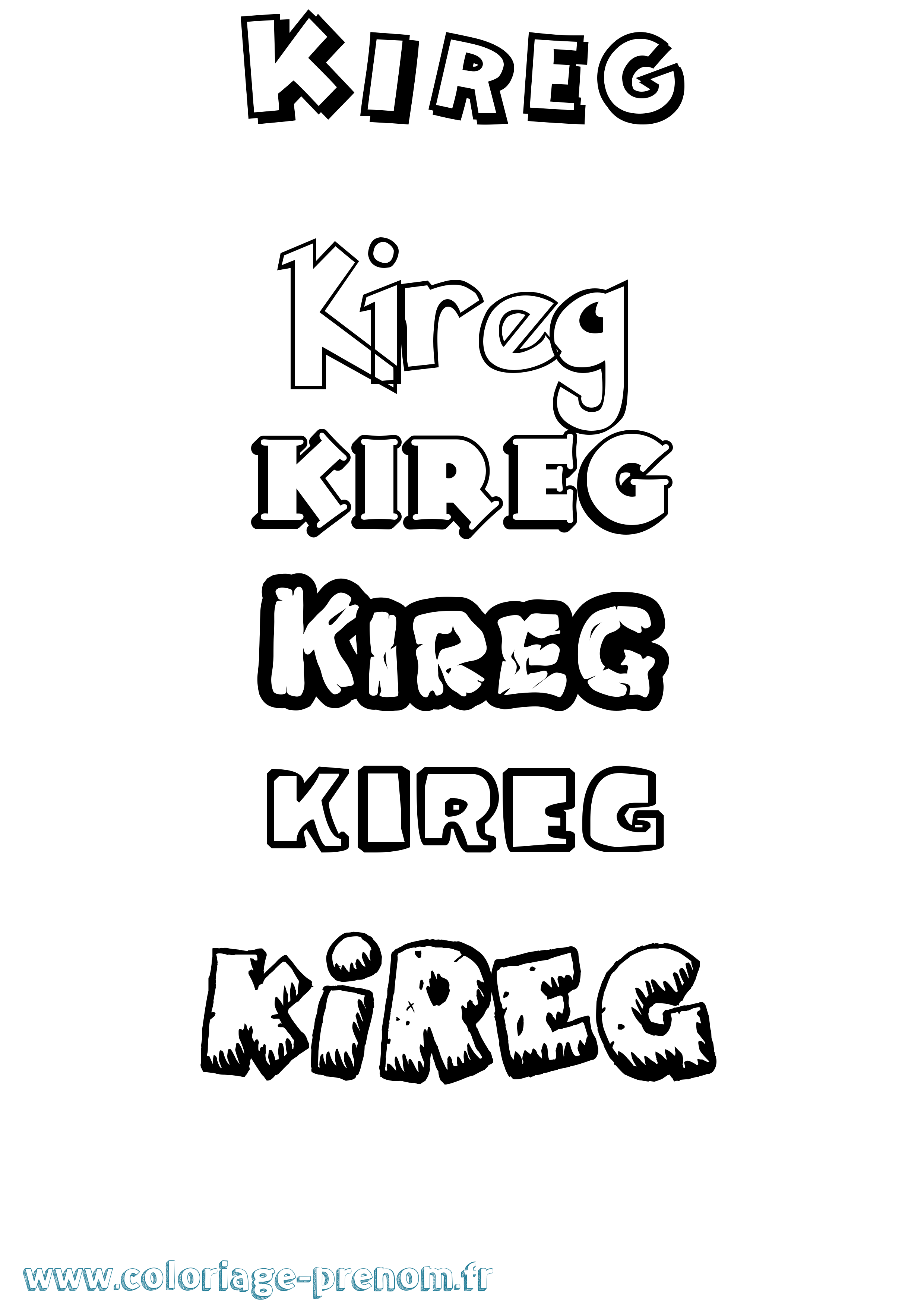 Coloriage Kireg Dessin Animé Coloriage prénom Kireg Dessin Animé
