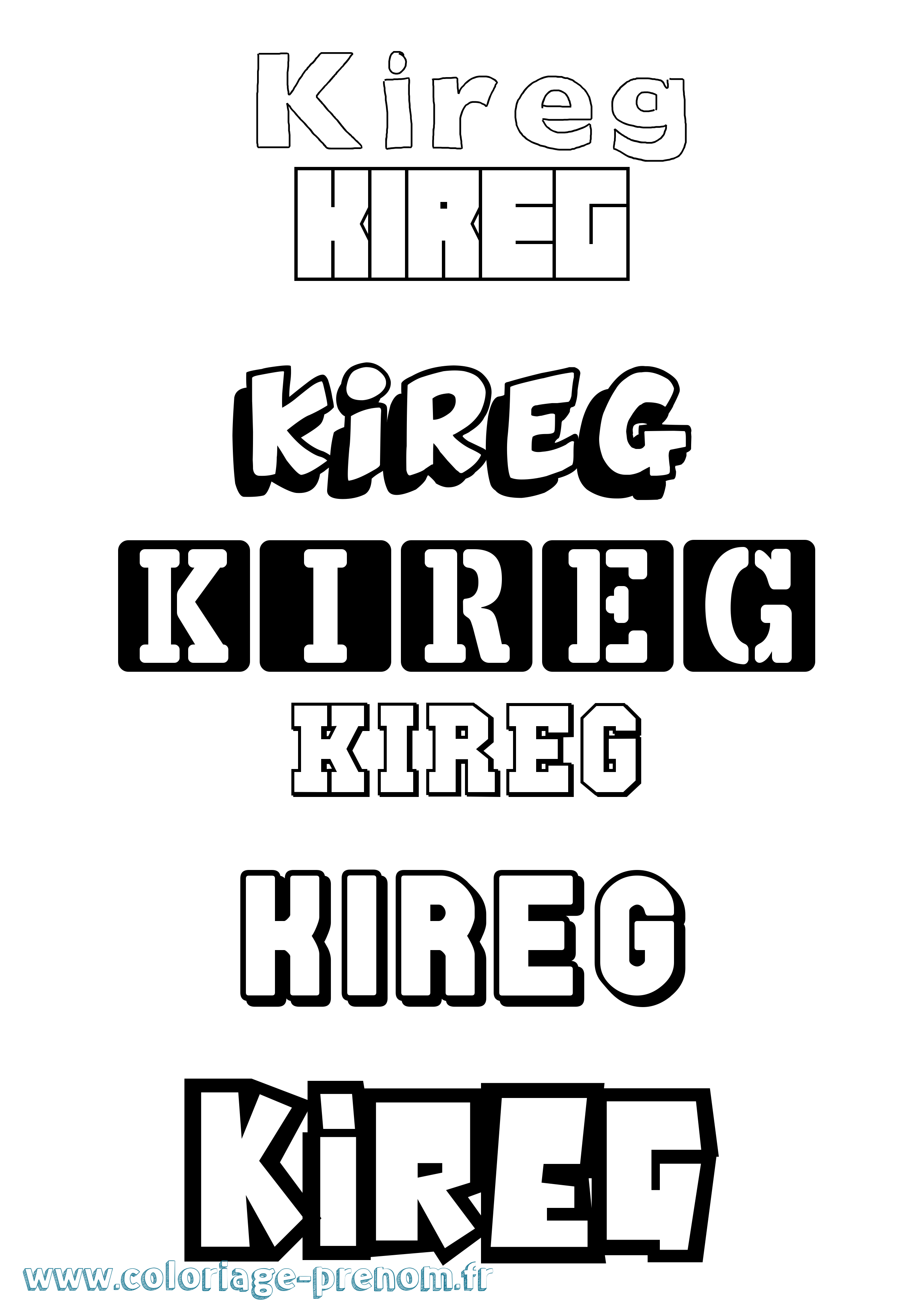Coloriage Kireg Simple Coloriage prénom Kireg Simple