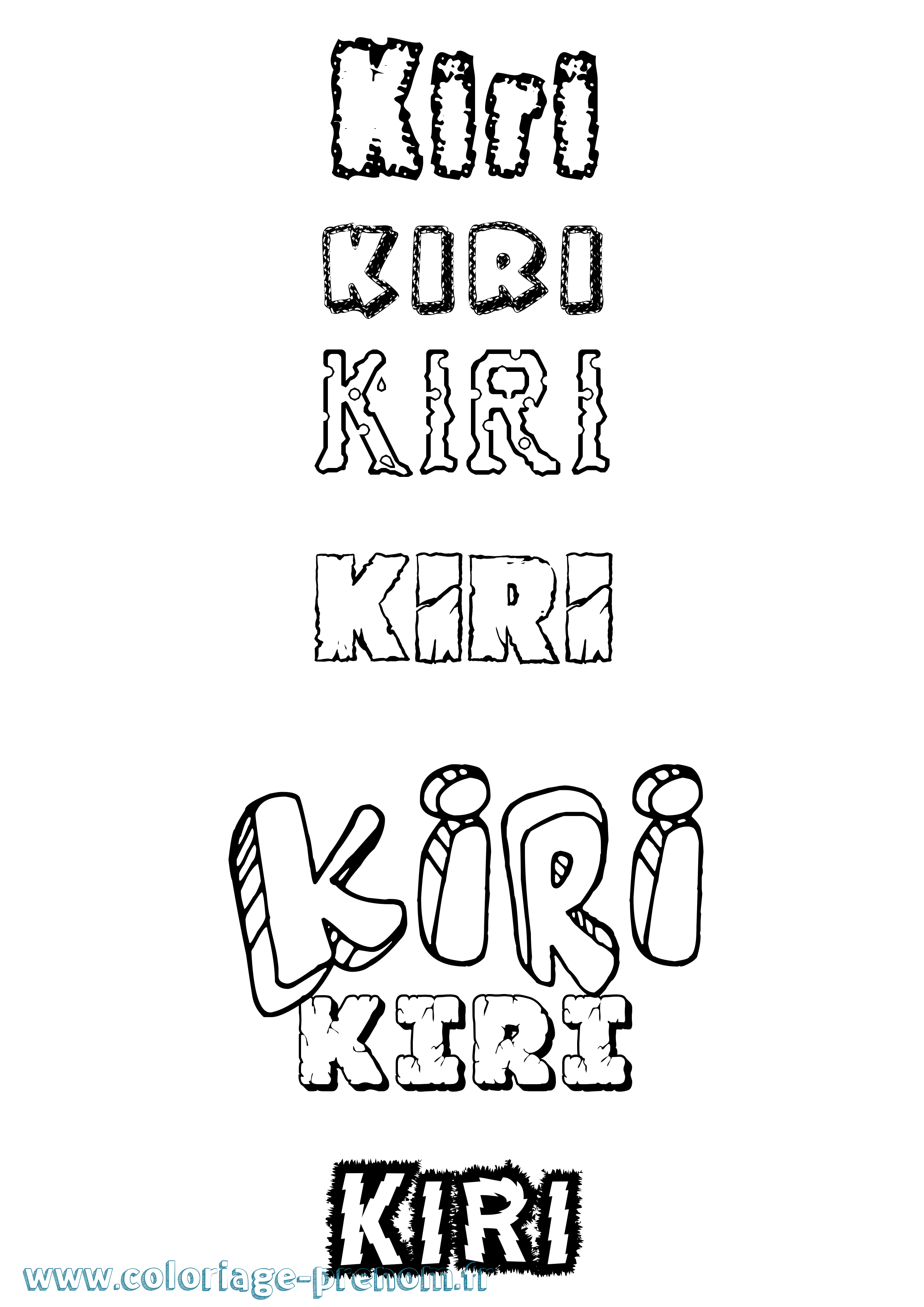 Coloriage Kiri Destructuré Coloriage prénom Kiri Destructuré