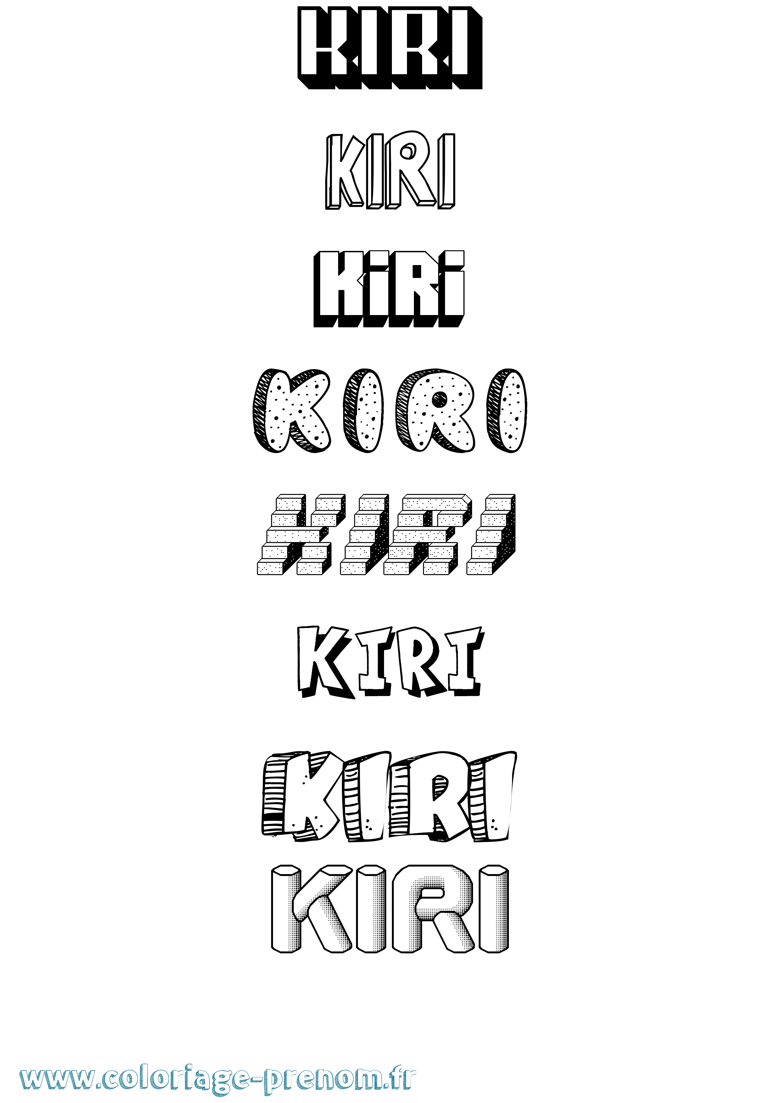 Coloriage Kiri Effet 3D Coloriage prénom Kiri Effet 3D