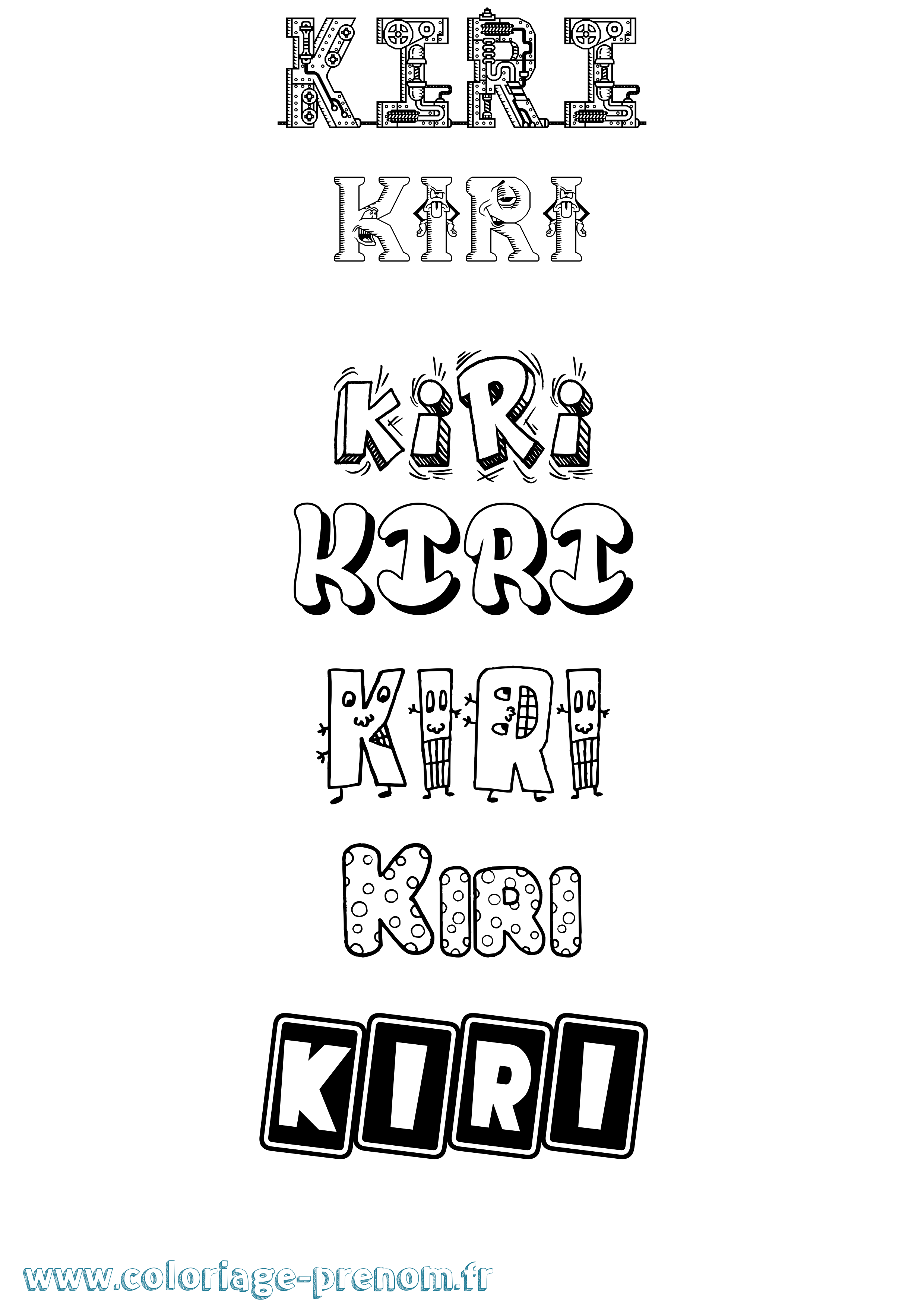 Coloriage Kiri Fun Coloriage prénom Kiri Fun