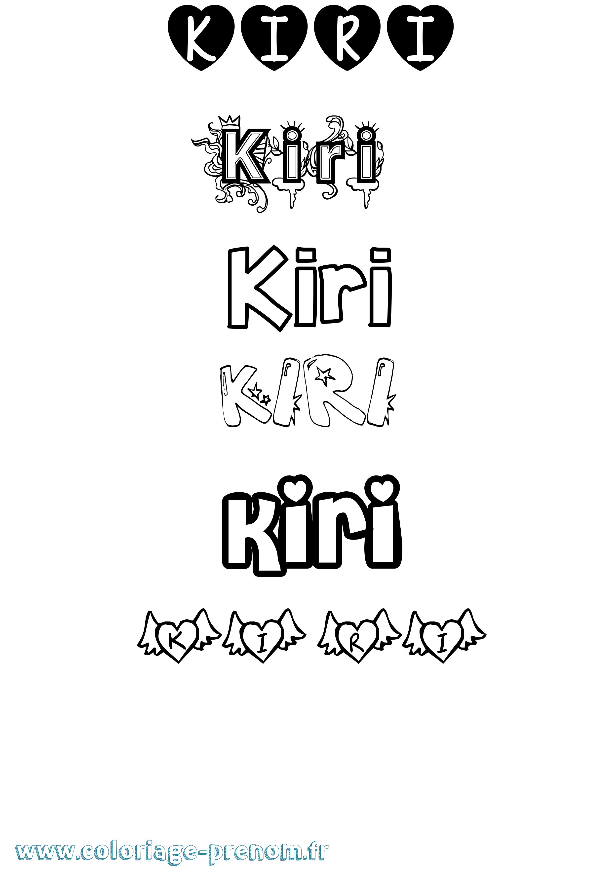 Coloriage Kiri Girly Coloriage prénom Kiri Girly