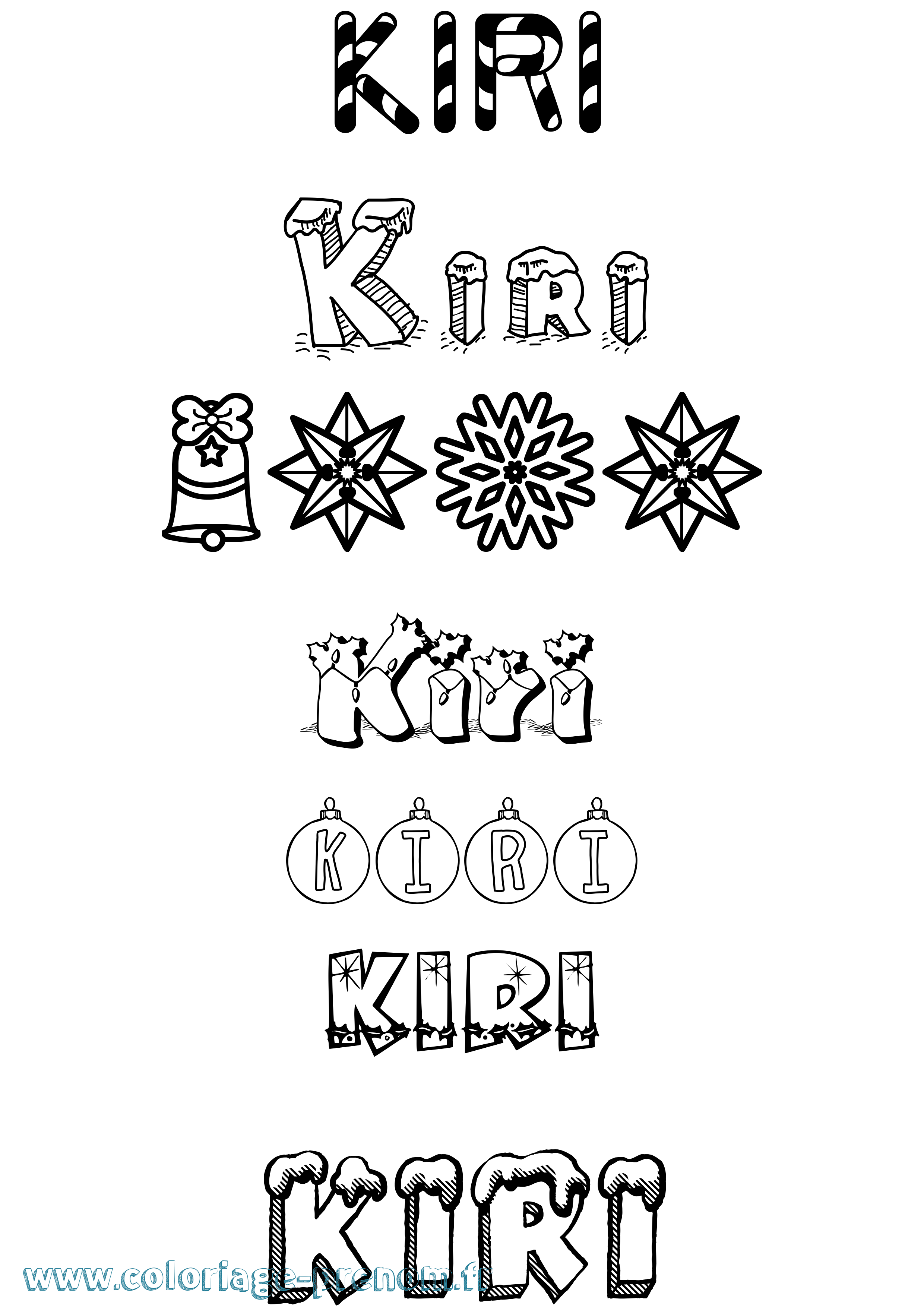 Coloriage Kiri Noël Coloriage prénom Kiri Noël