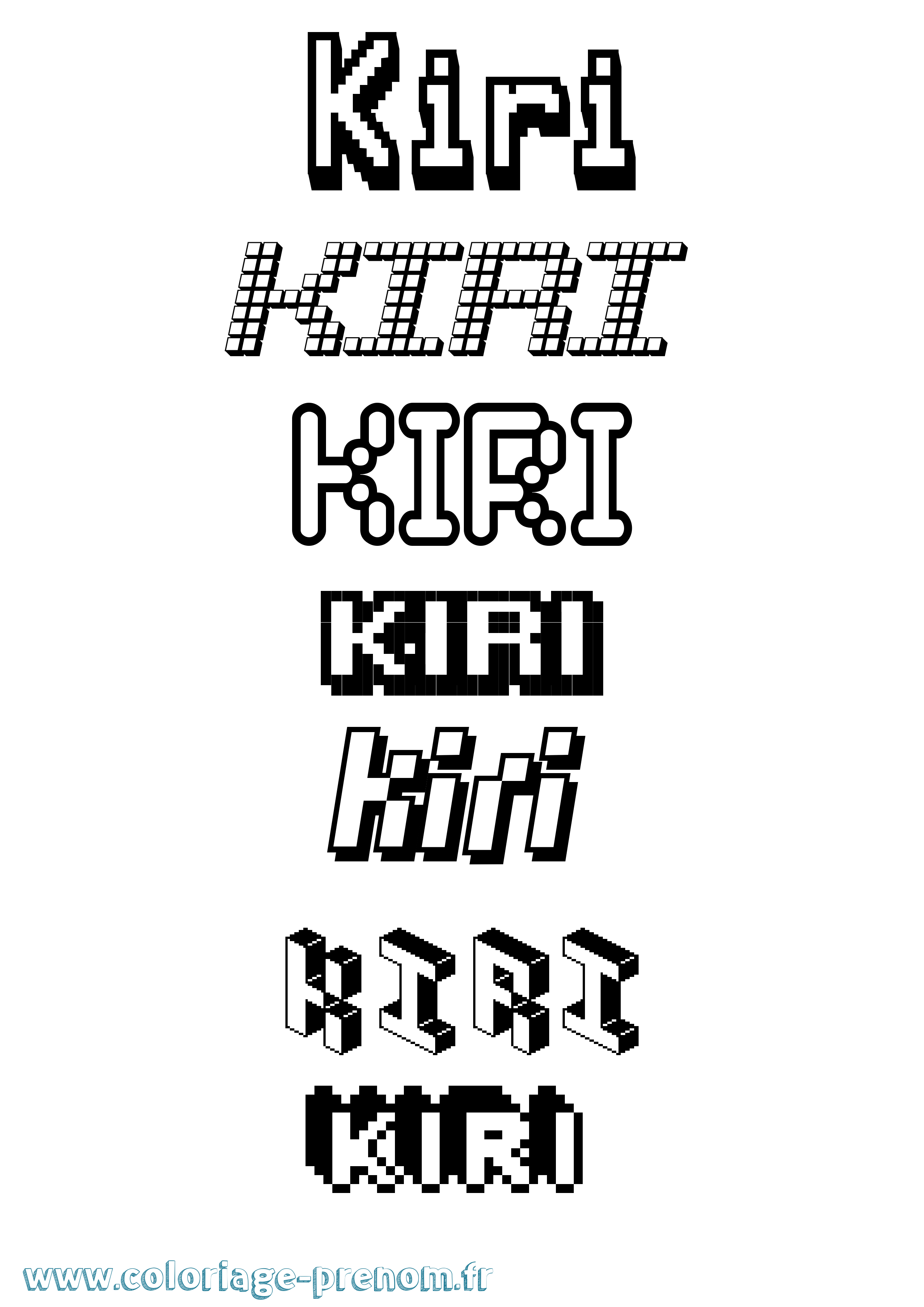 Coloriage Kiri Pixel Coloriage prénom Kiri Pixel