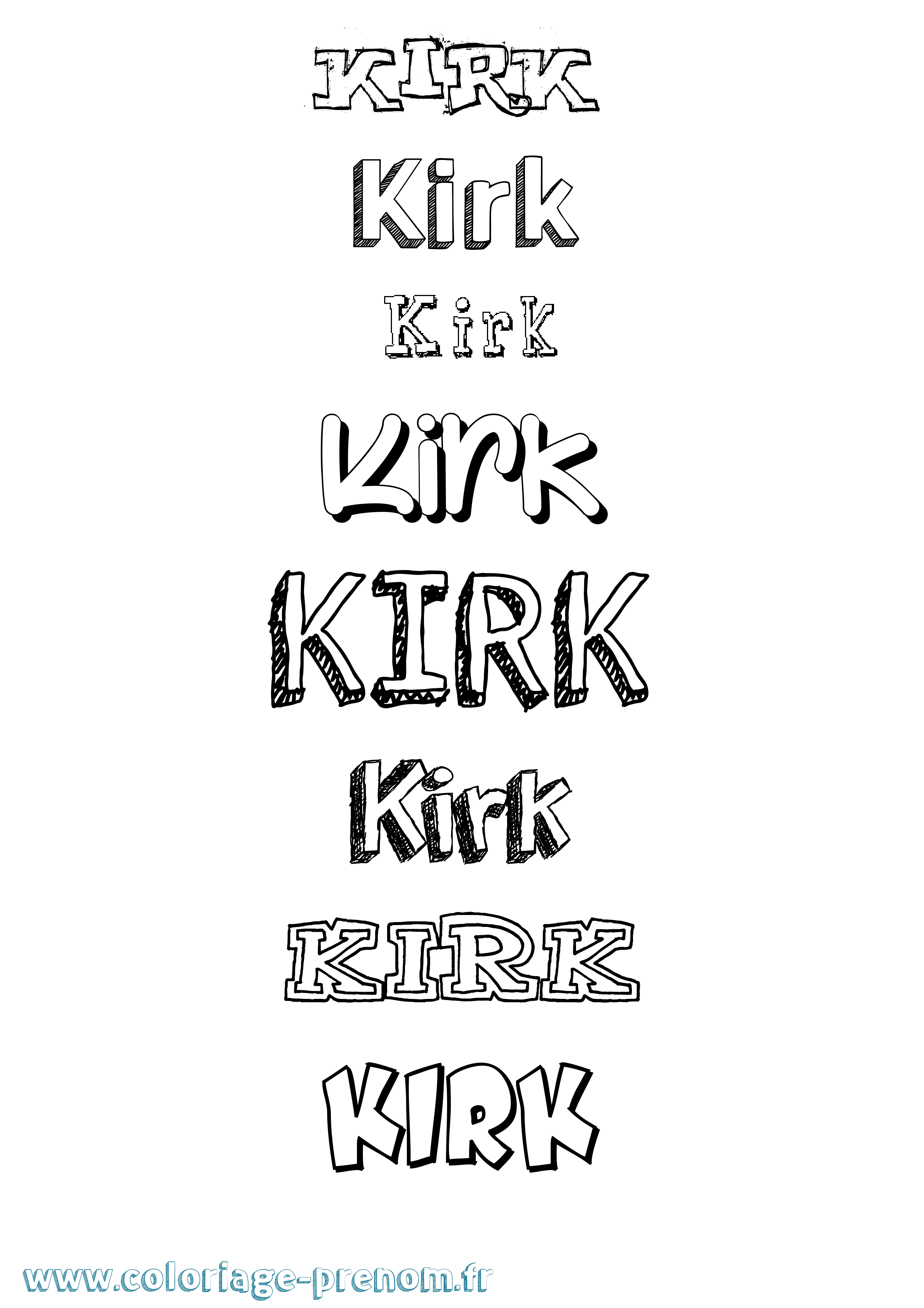 Coloriage Kirk Dessiné Coloriage prénom Kirk Dessiné