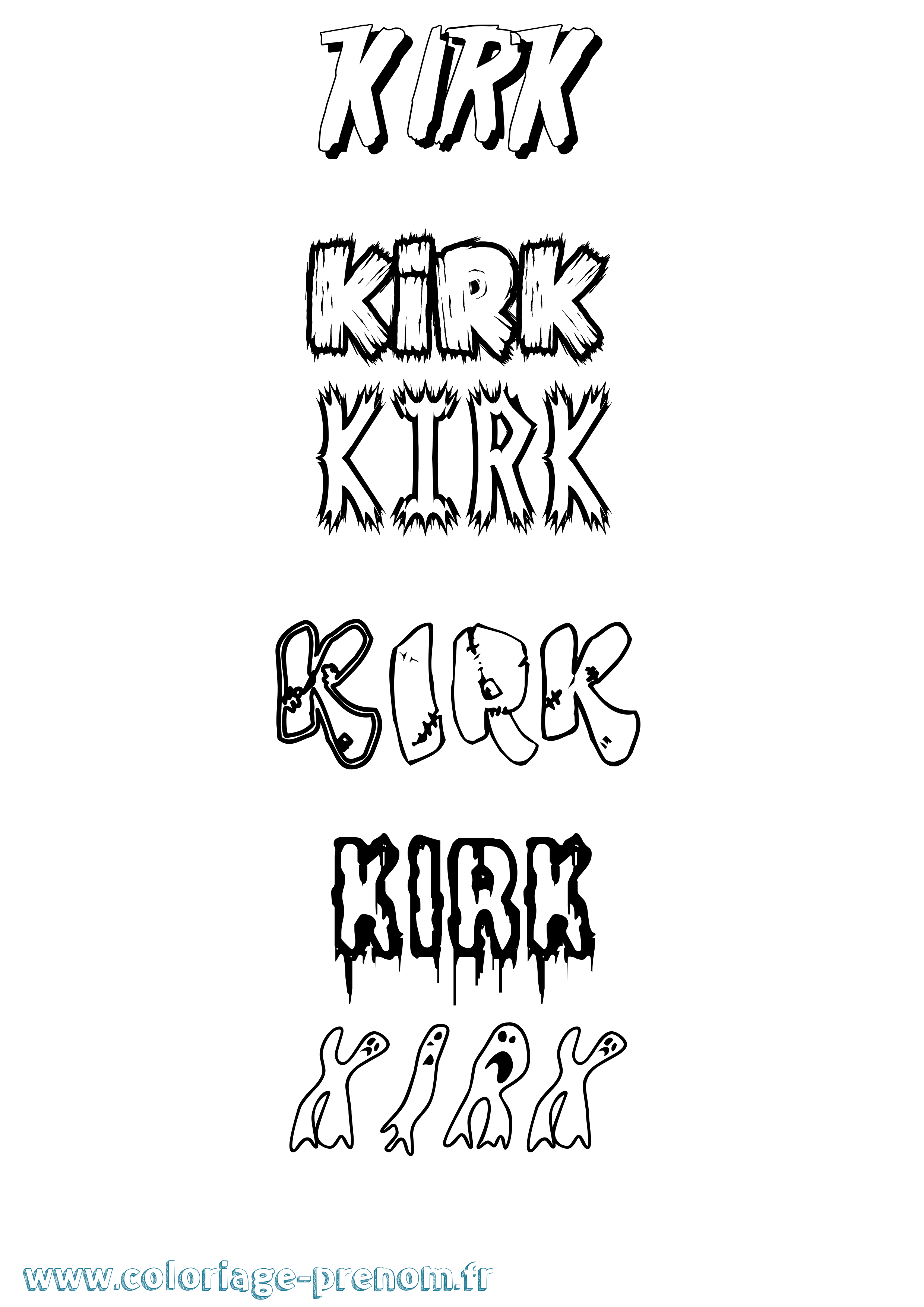 Coloriage Kirk Frisson Coloriage prénom Kirk Frisson