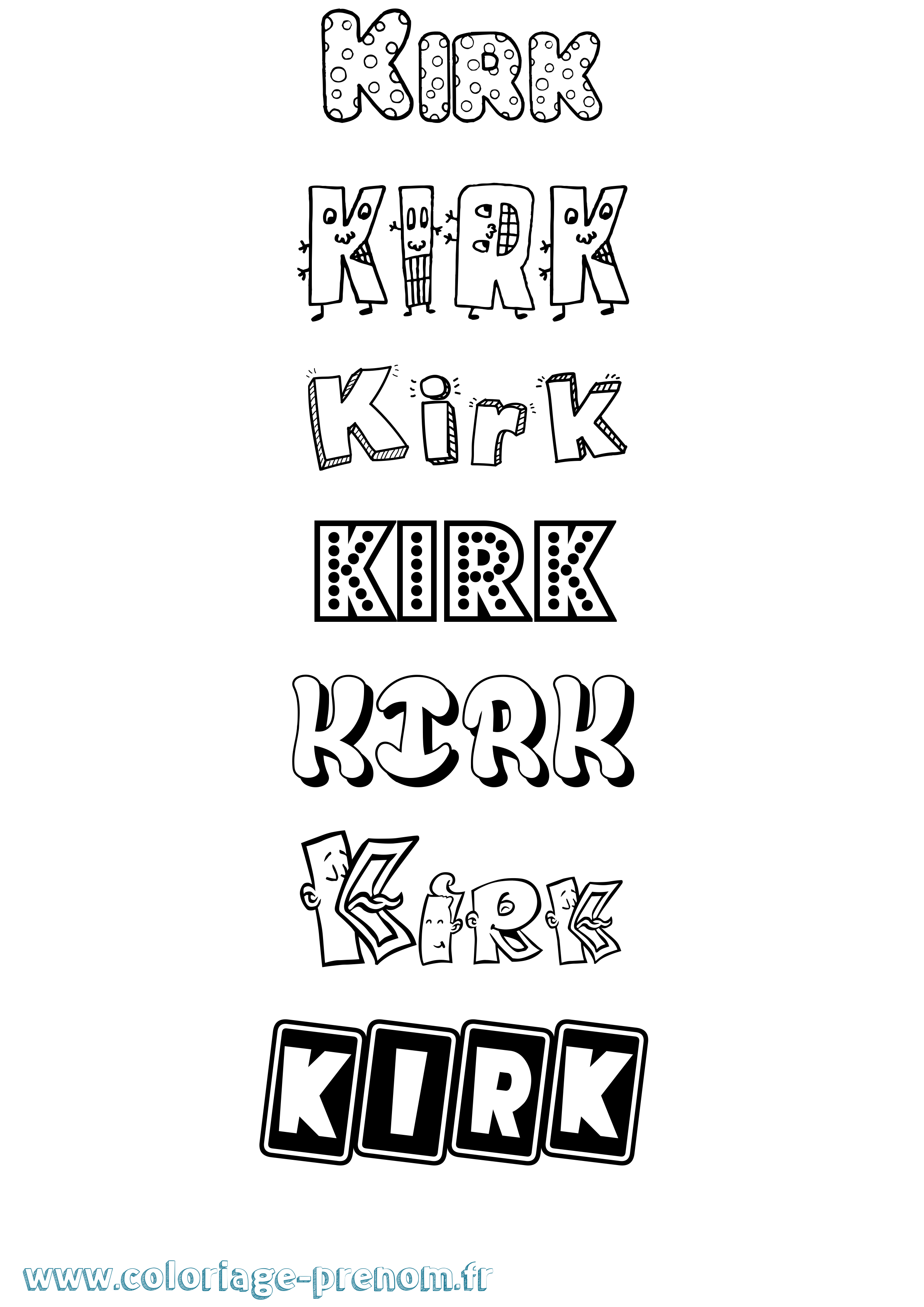 Coloriage Kirk Fun Coloriage prénom Kirk Fun