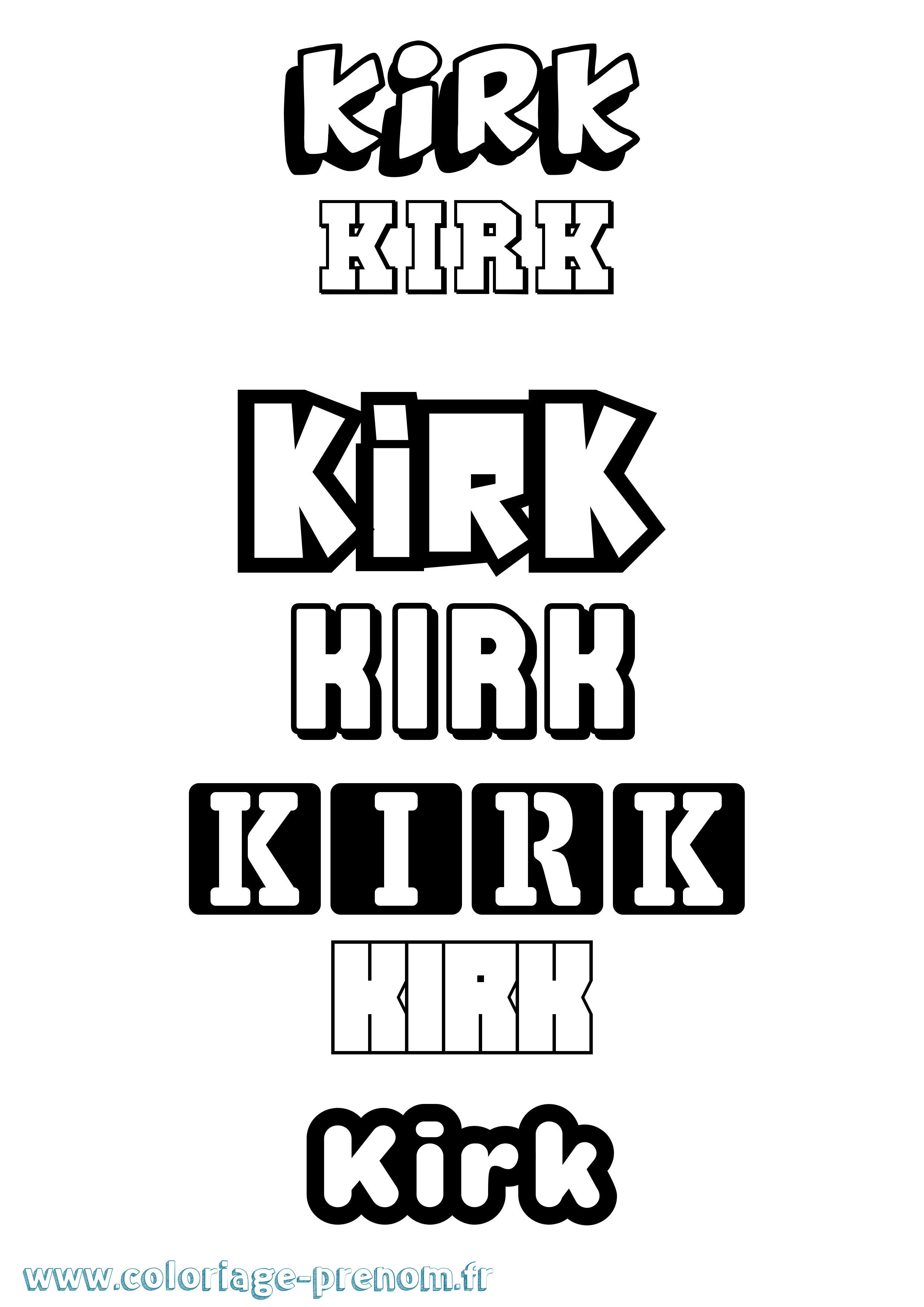 Coloriage Kirk Simple Coloriage prénom Kirk Simple