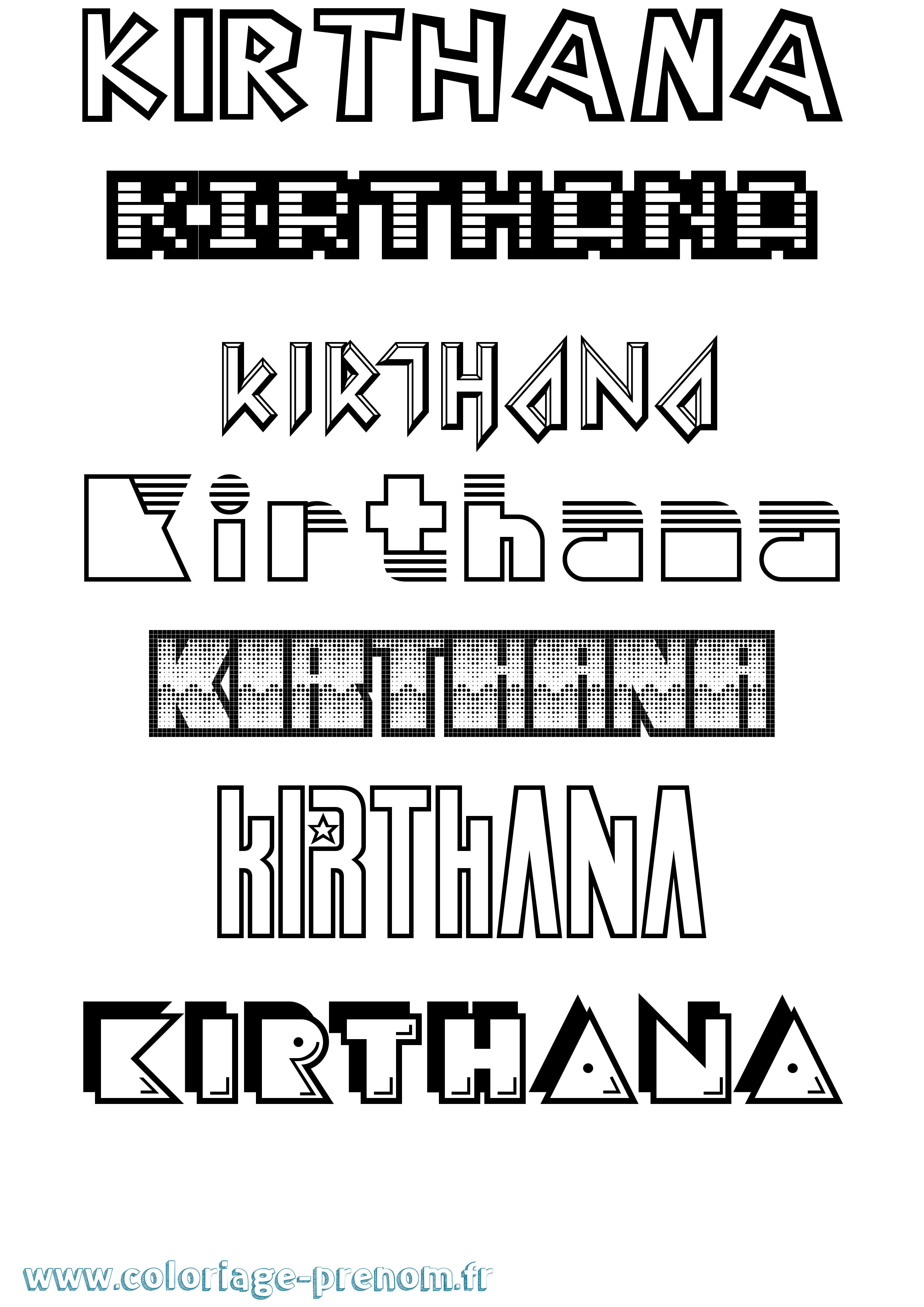 Coloriage Kirthana Jeux Vidéos Coloriage prénom Kirthana Jeux Vidéos