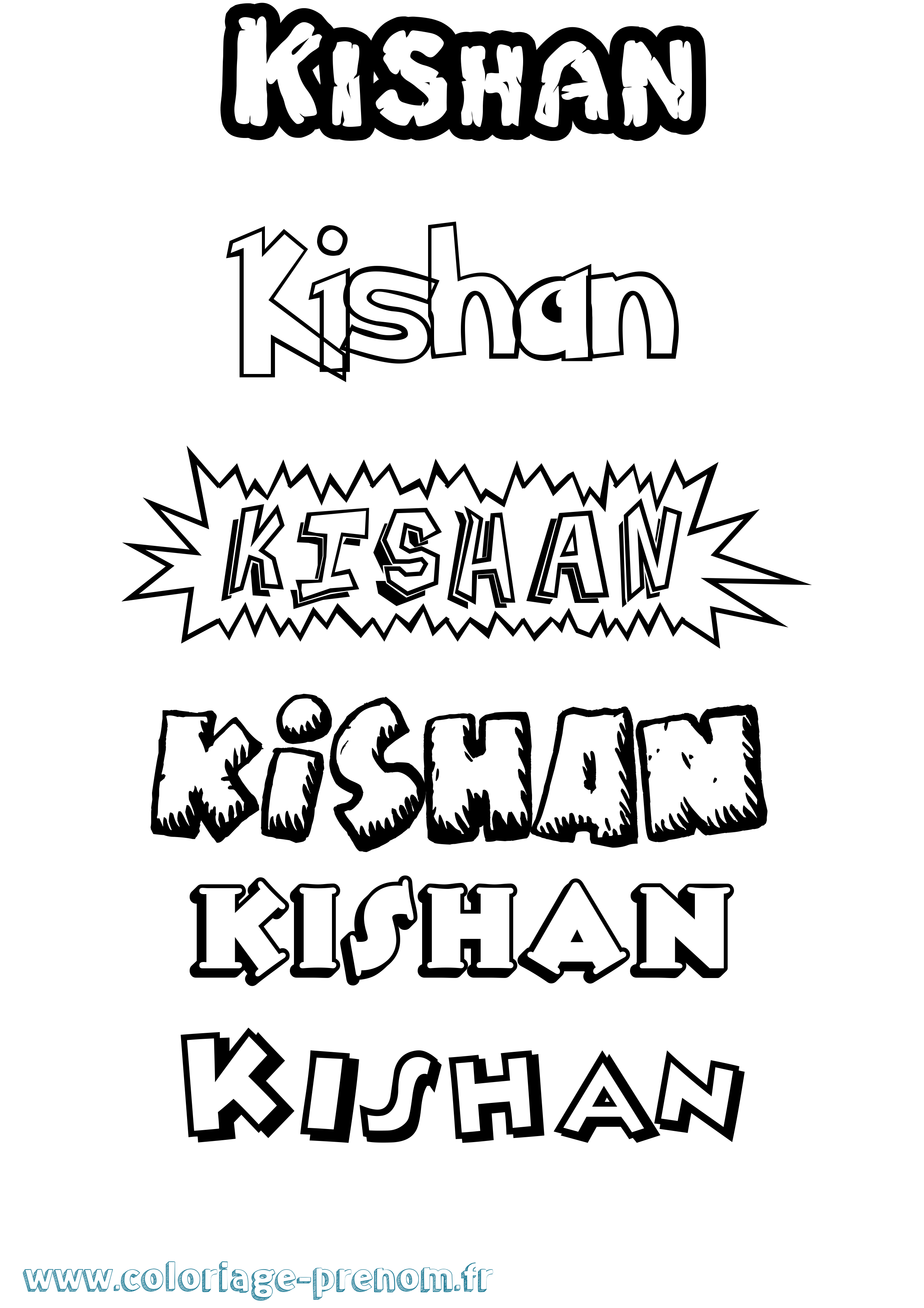 Coloriage Kishan Dessin Animé Coloriage prénom Kishan Dessin Animé