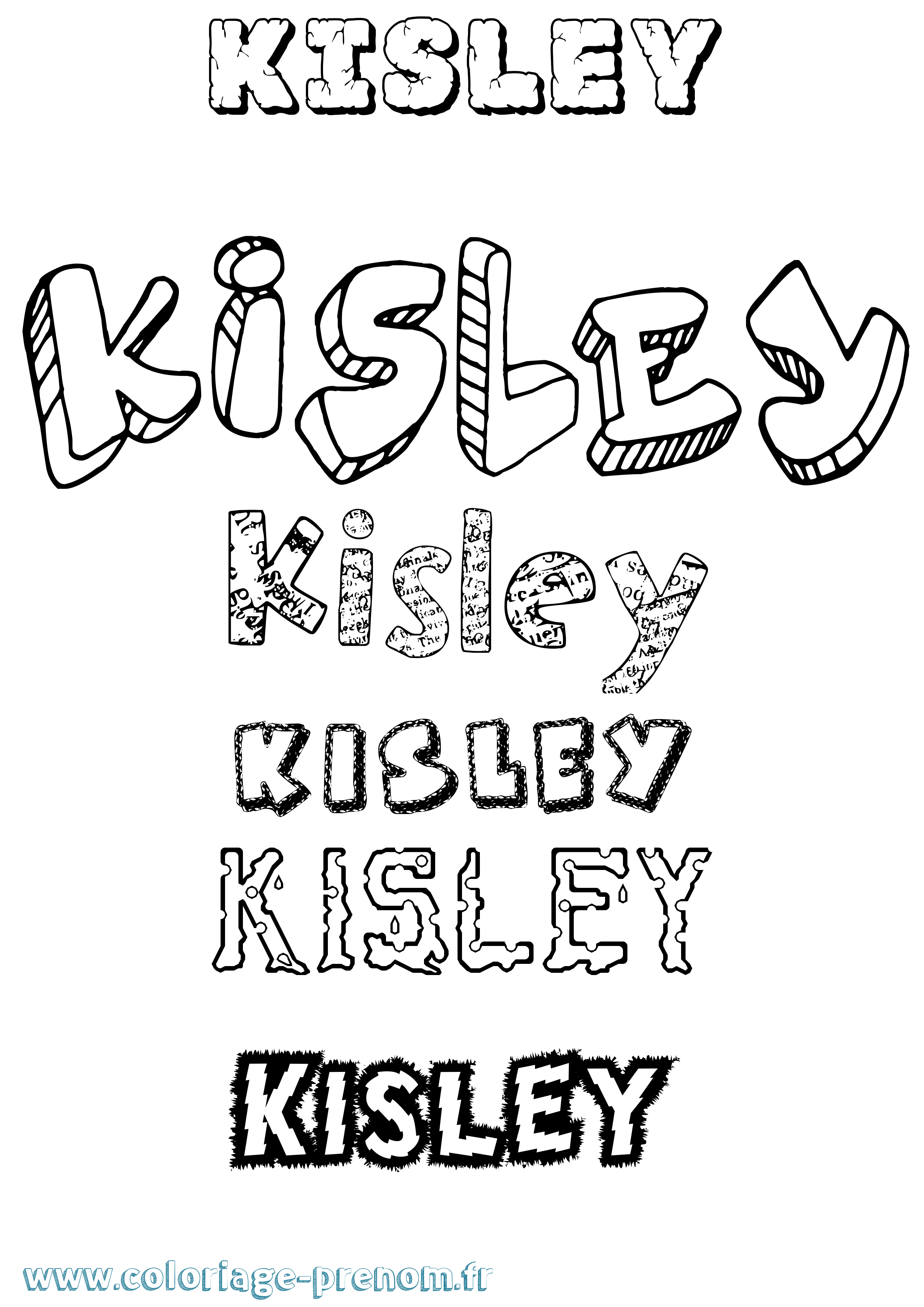 Coloriage Kisley Destructuré Coloriage prénom Kisley Destructuré