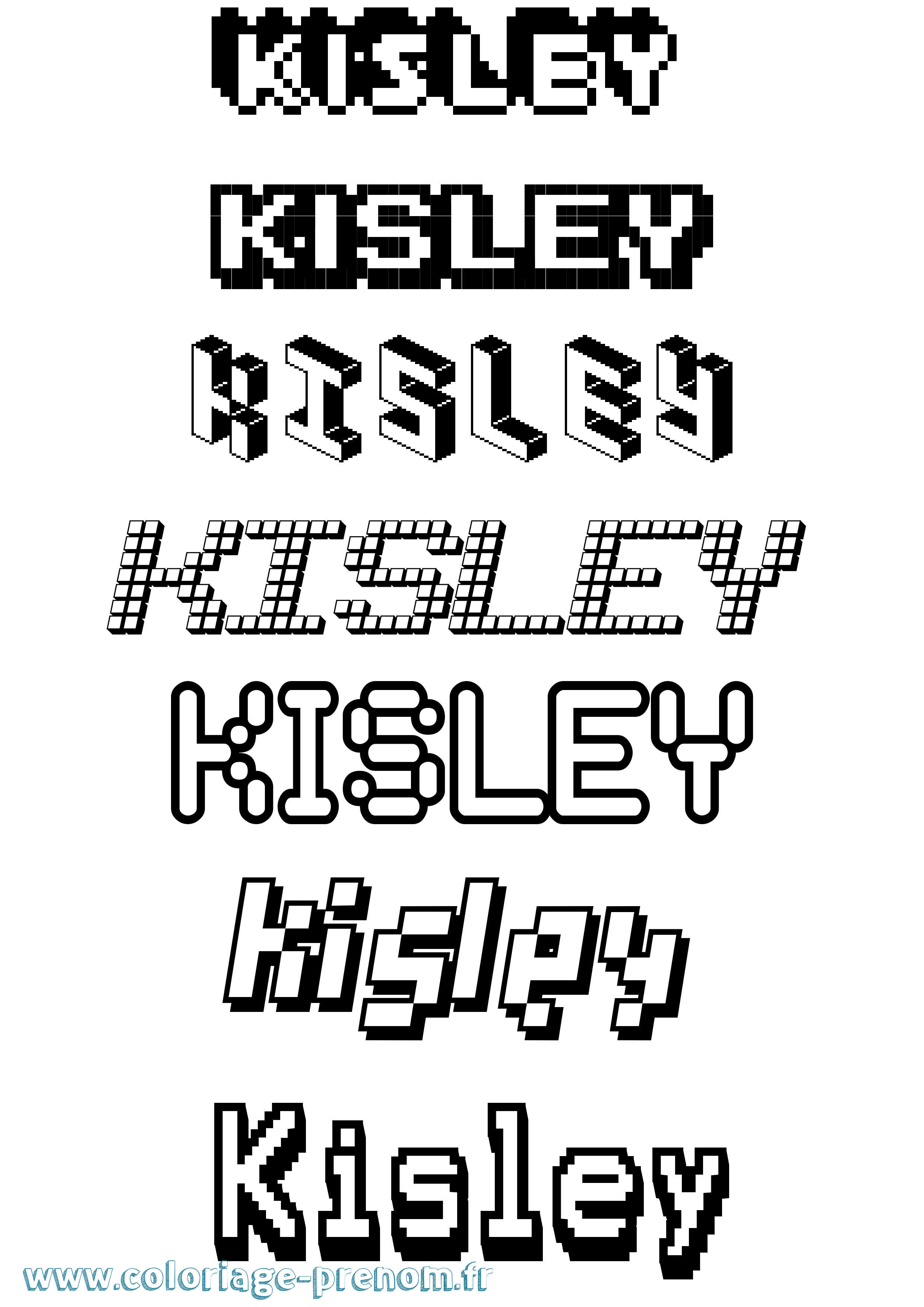 Coloriage Kisley Pixel Coloriage prénom Kisley Pixel