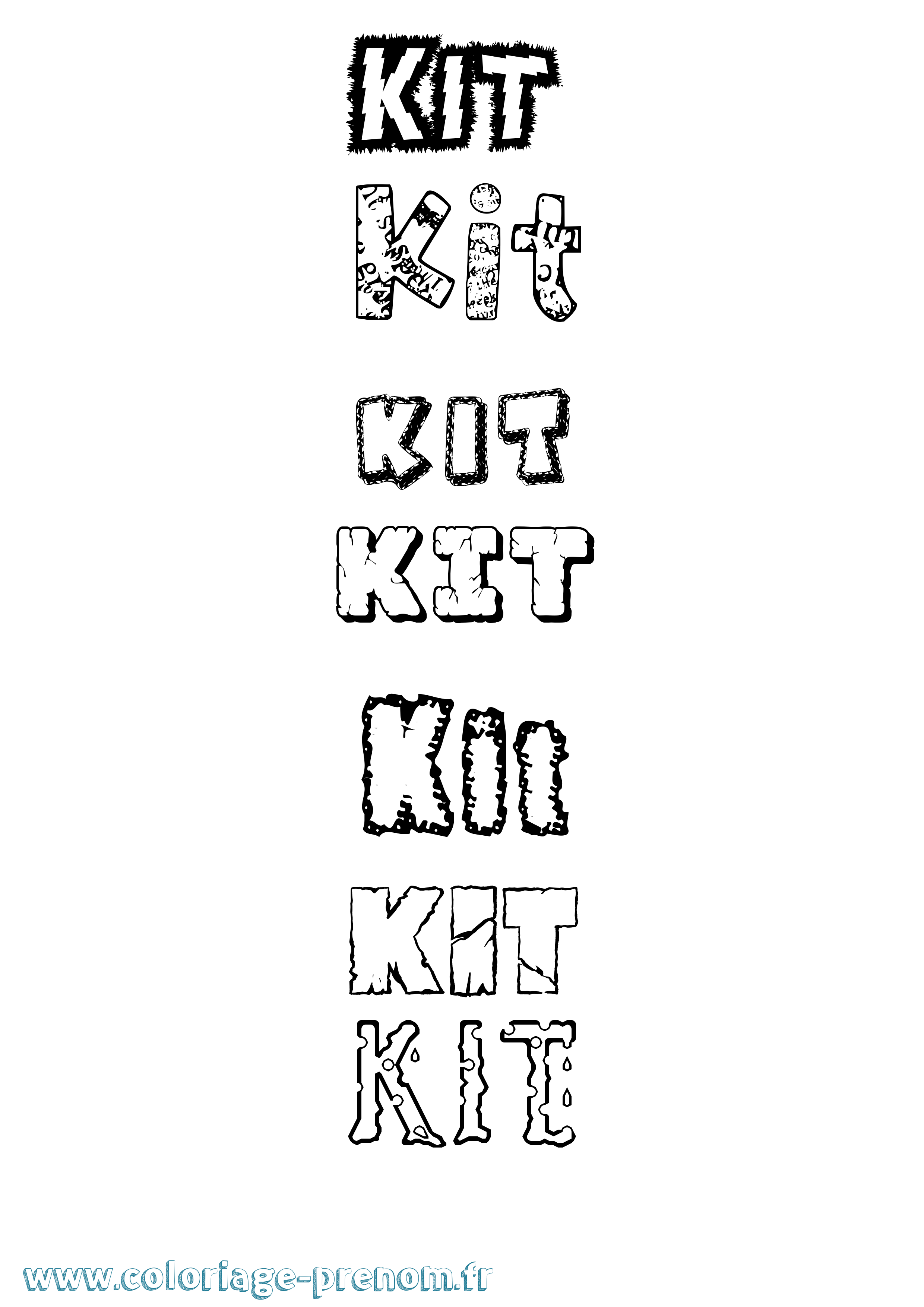 Coloriage Kit Destructuré Coloriage prénom Kit Destructuré