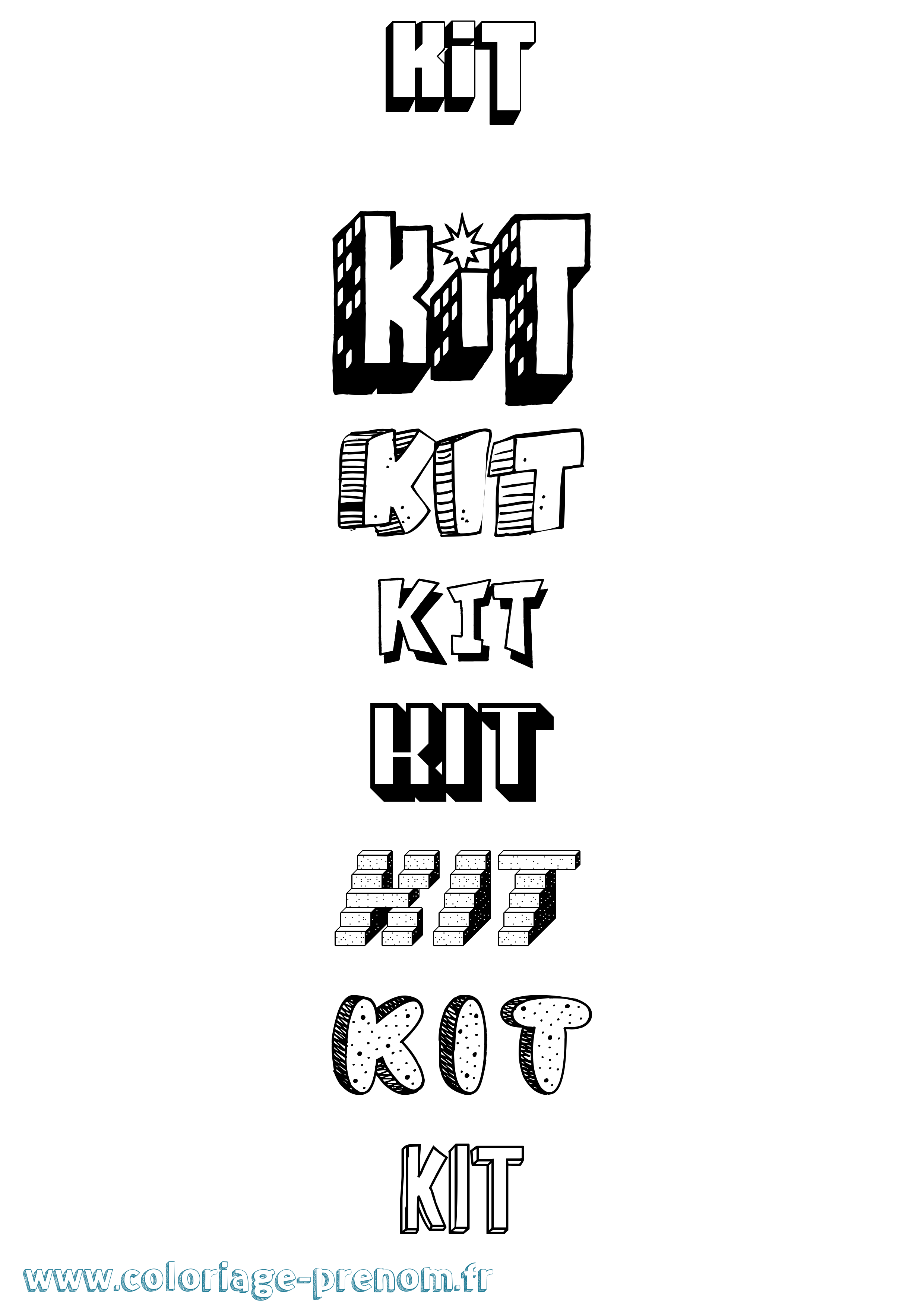 Coloriage Kit Effet 3D Coloriage prénom Kit Effet 3D