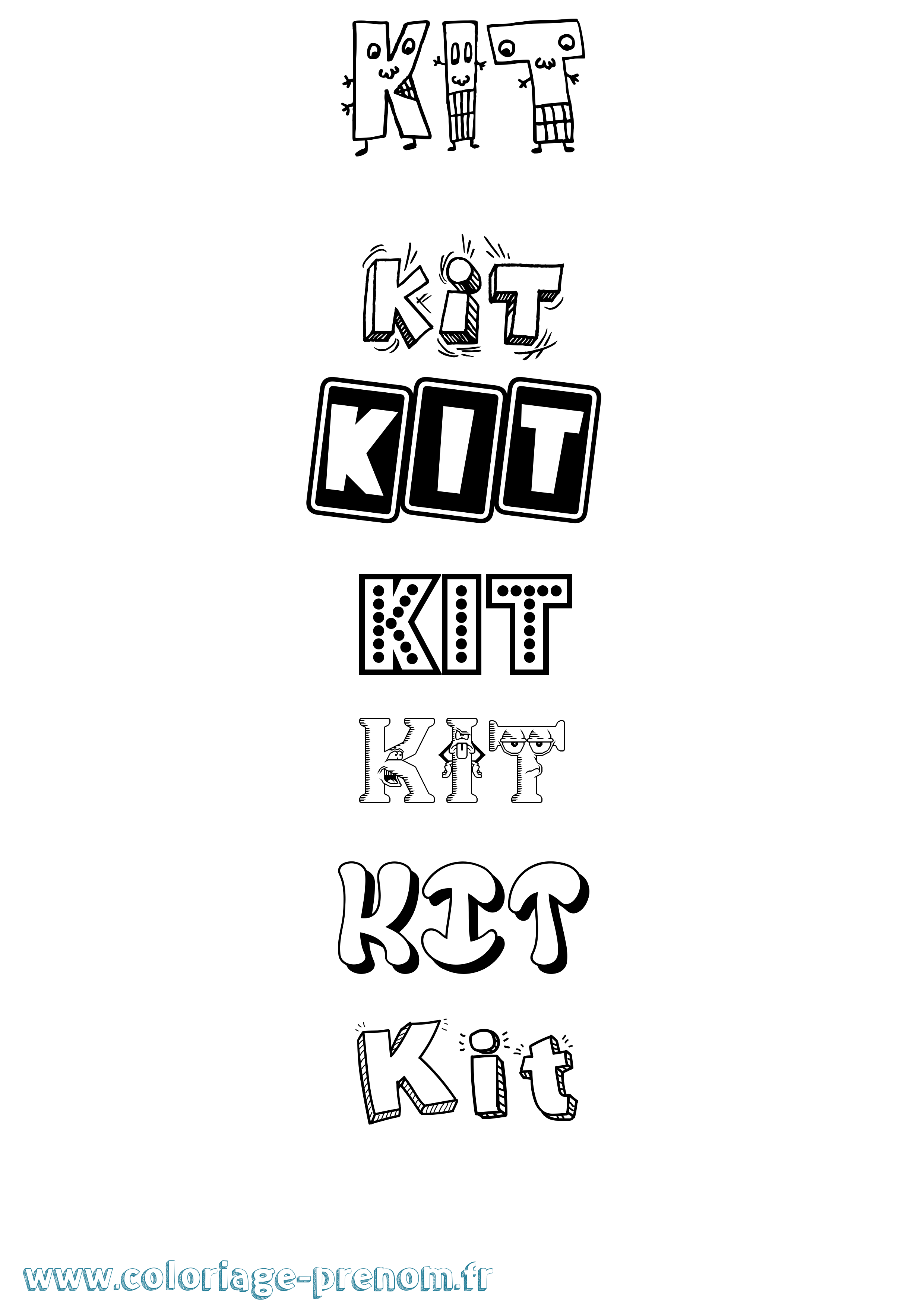 Coloriage Kit Fun Coloriage prénom Kit Fun