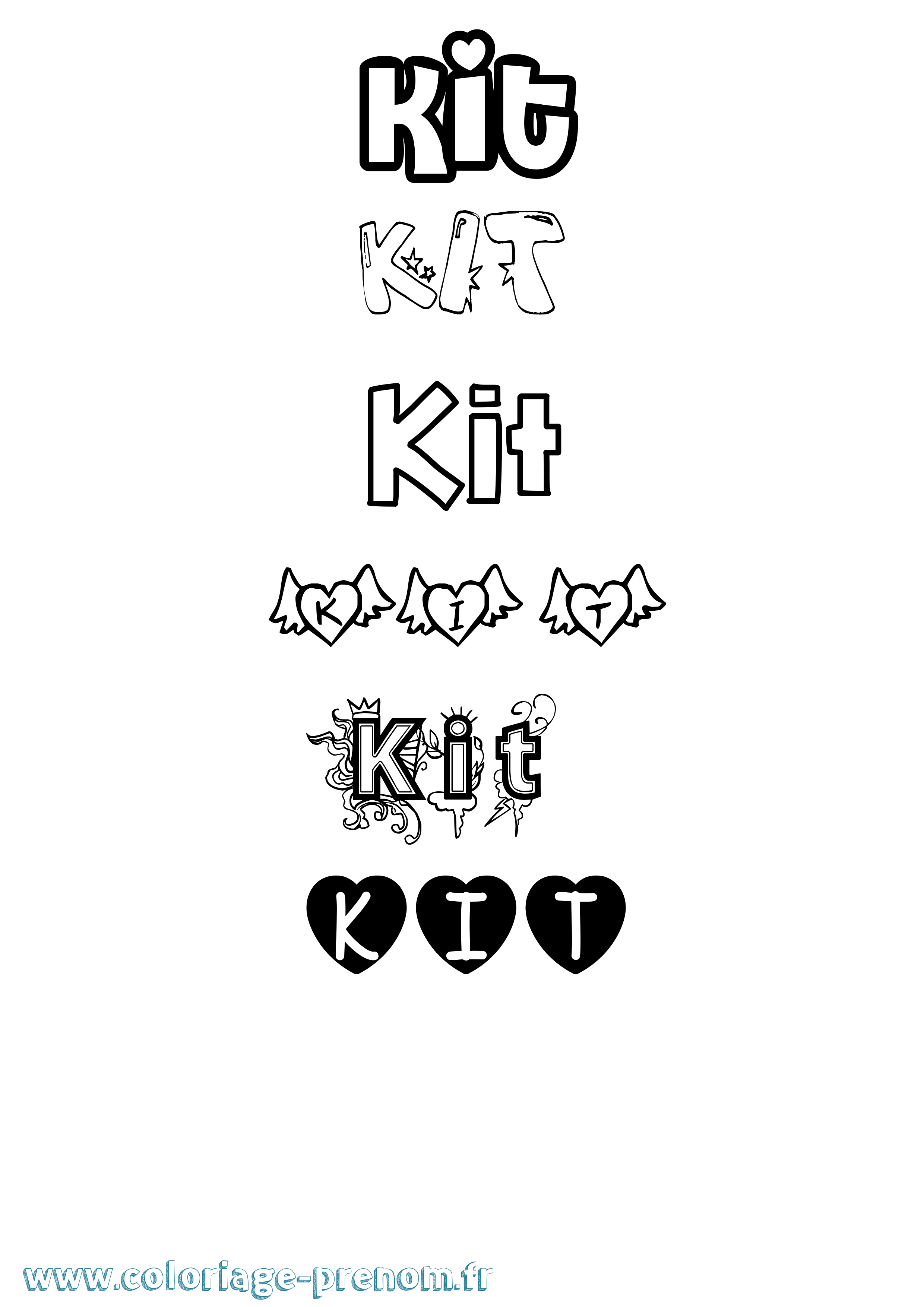 Coloriage Kit Girly Coloriage prénom Kit Girly