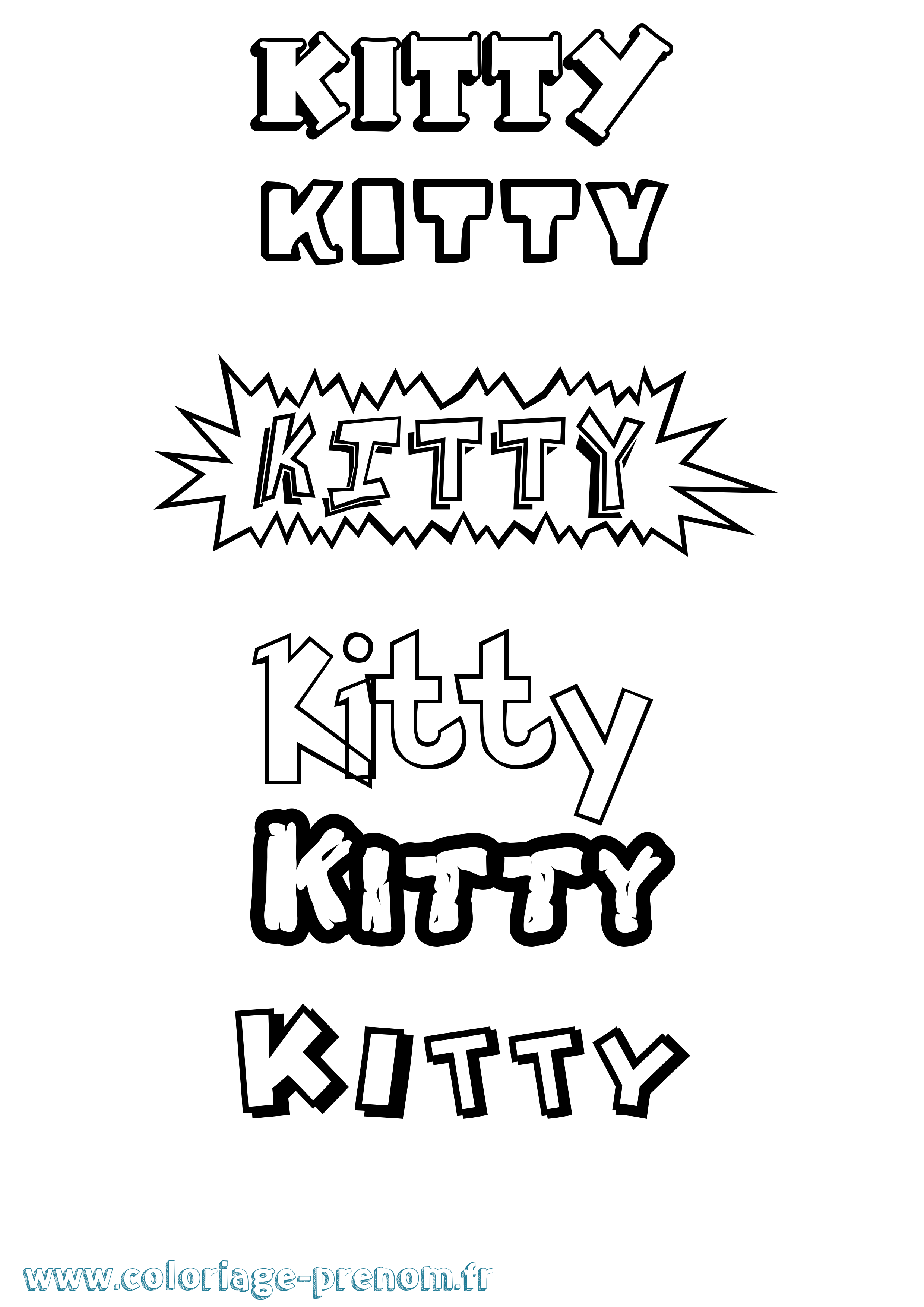 Coloriage Kitty Dessin Animé Coloriage prénom Kitty Dessin Animé