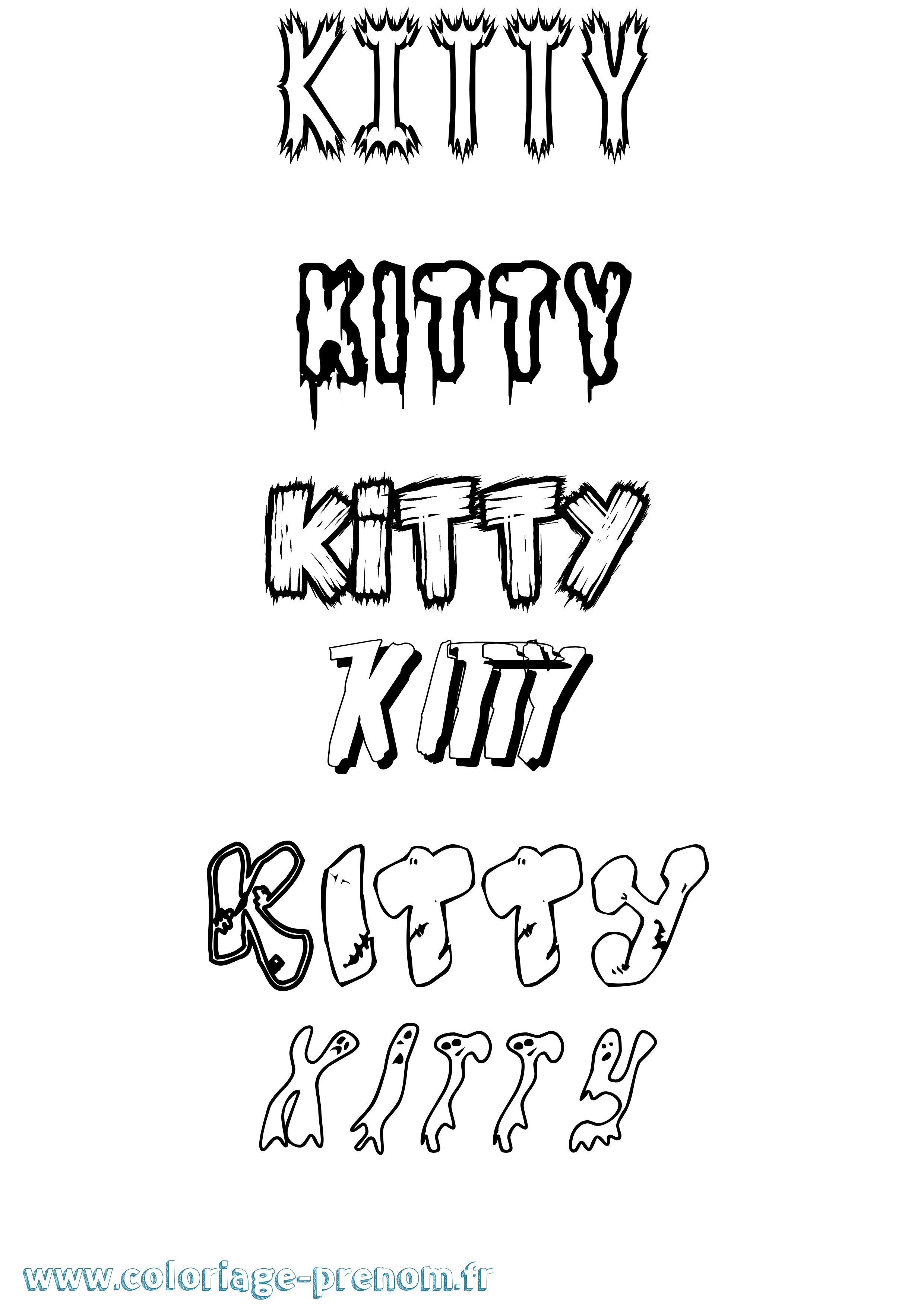 Coloriage Kitty Frisson Coloriage prénom Kitty Frisson