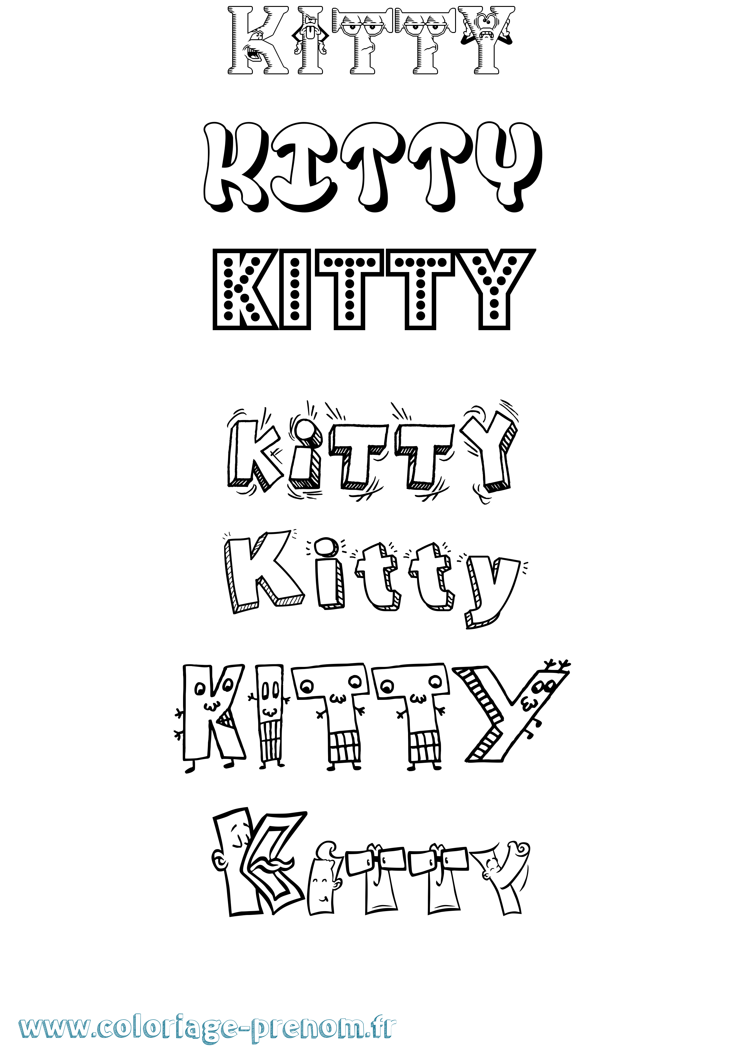 Coloriage Kitty Fun Coloriage prénom Kitty Fun