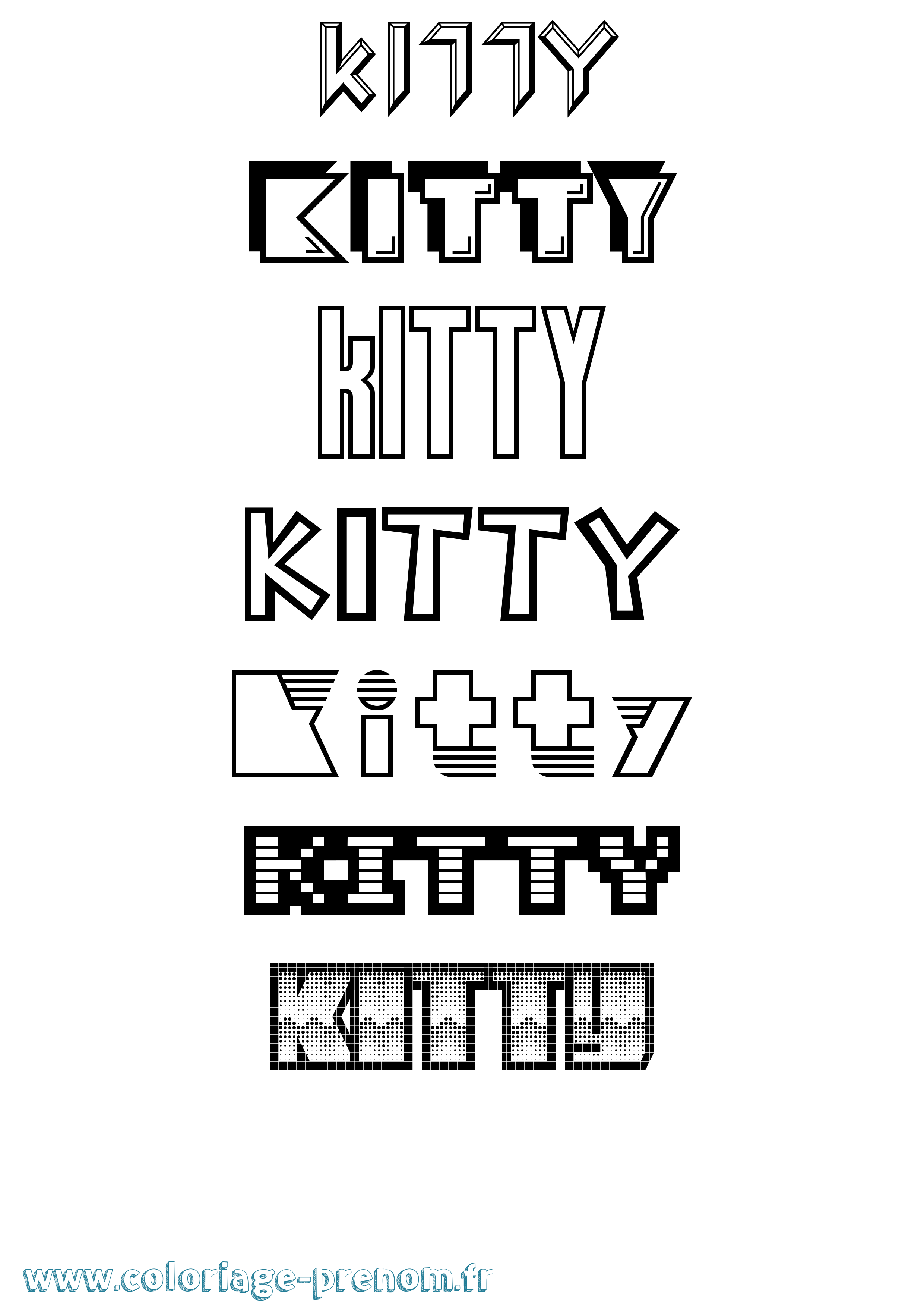 Coloriage Kitty Jeux Vidéos Coloriage prénom Kitty Jeux Vidéos