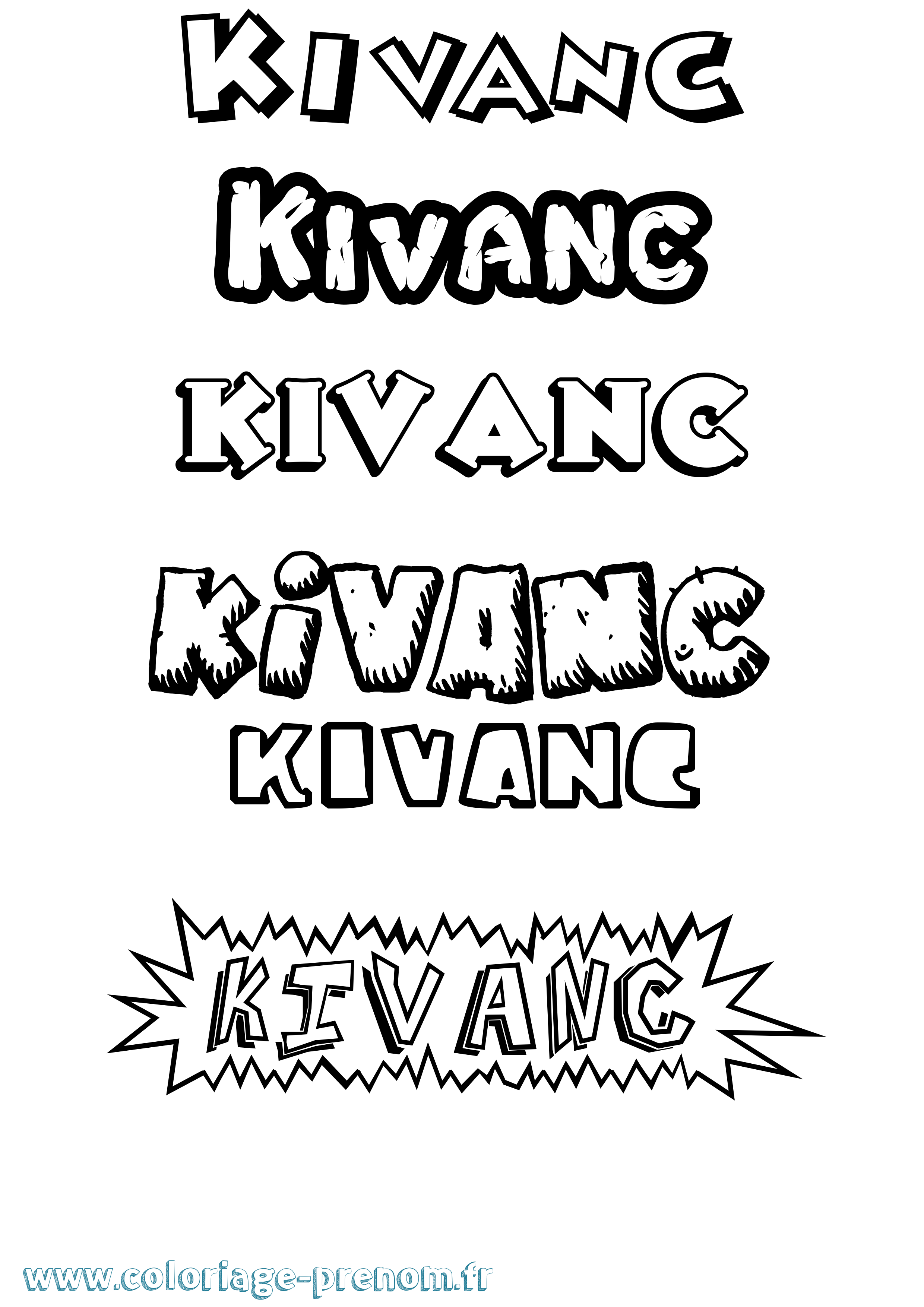 Coloriage Kivanc Dessin Animé Coloriage prénom Kivanc Dessin Animé