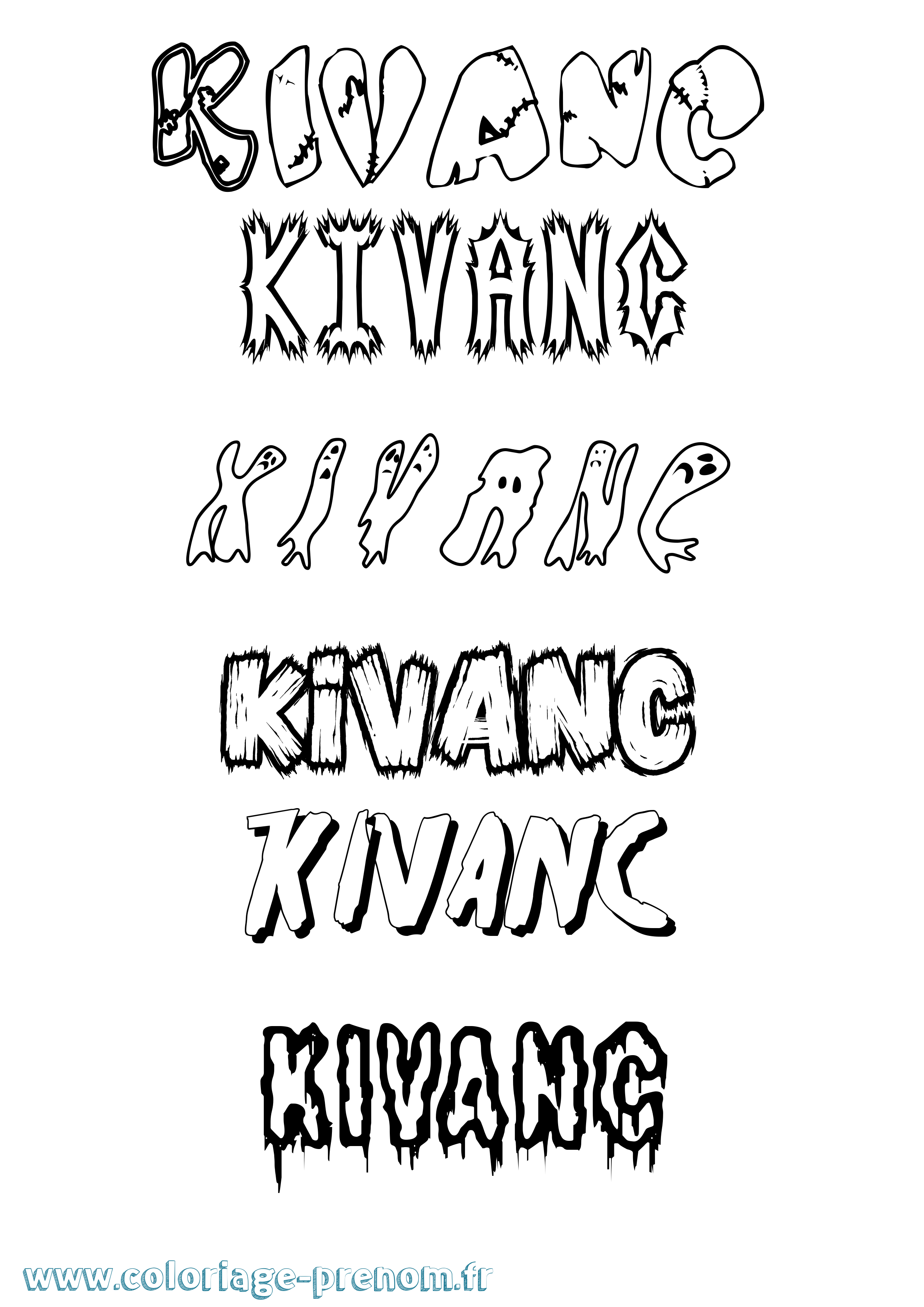 Coloriage Kivanc Frisson Coloriage prénom Kivanc Frisson