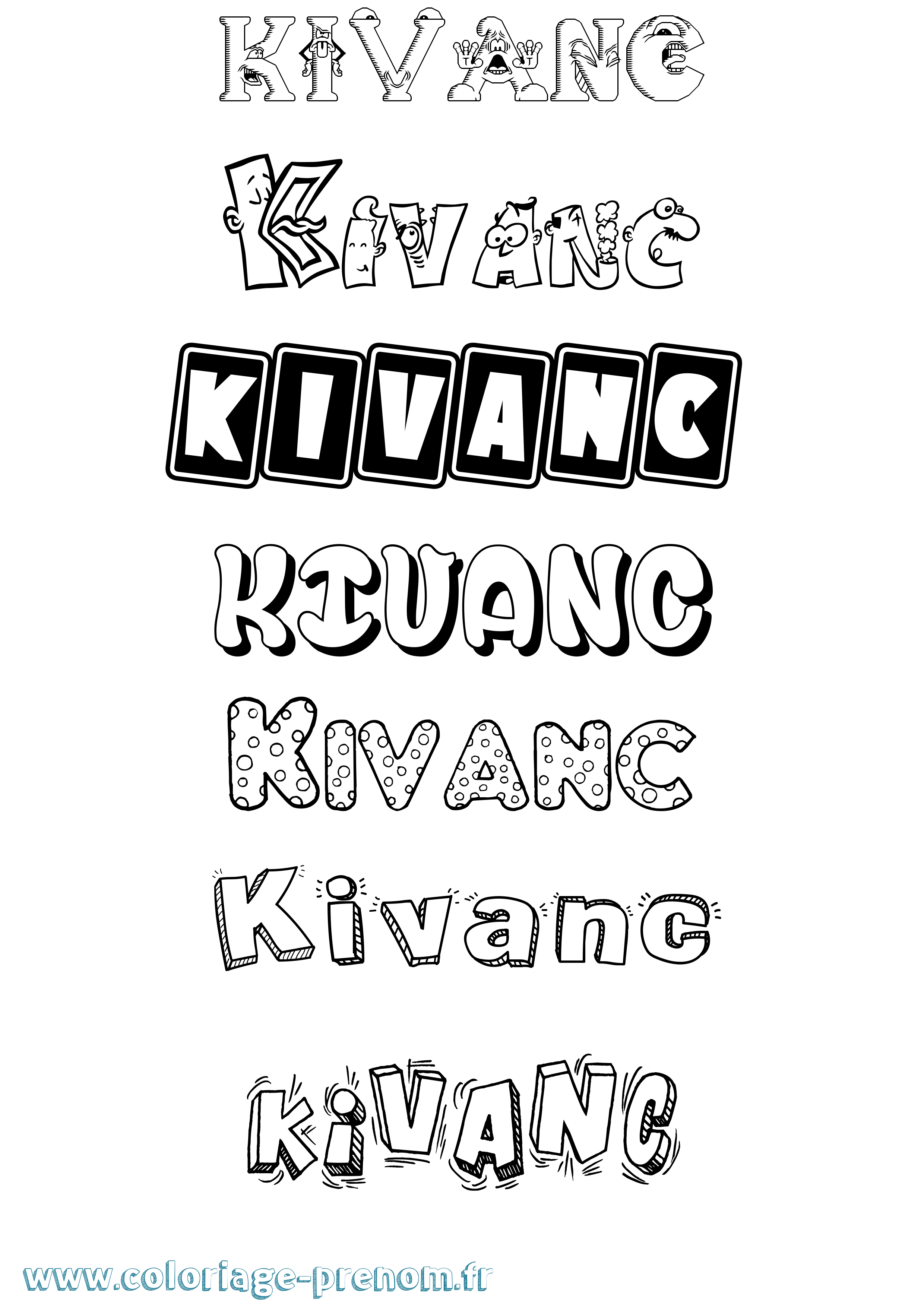 Coloriage Kivanc Fun Coloriage prénom Kivanc Fun