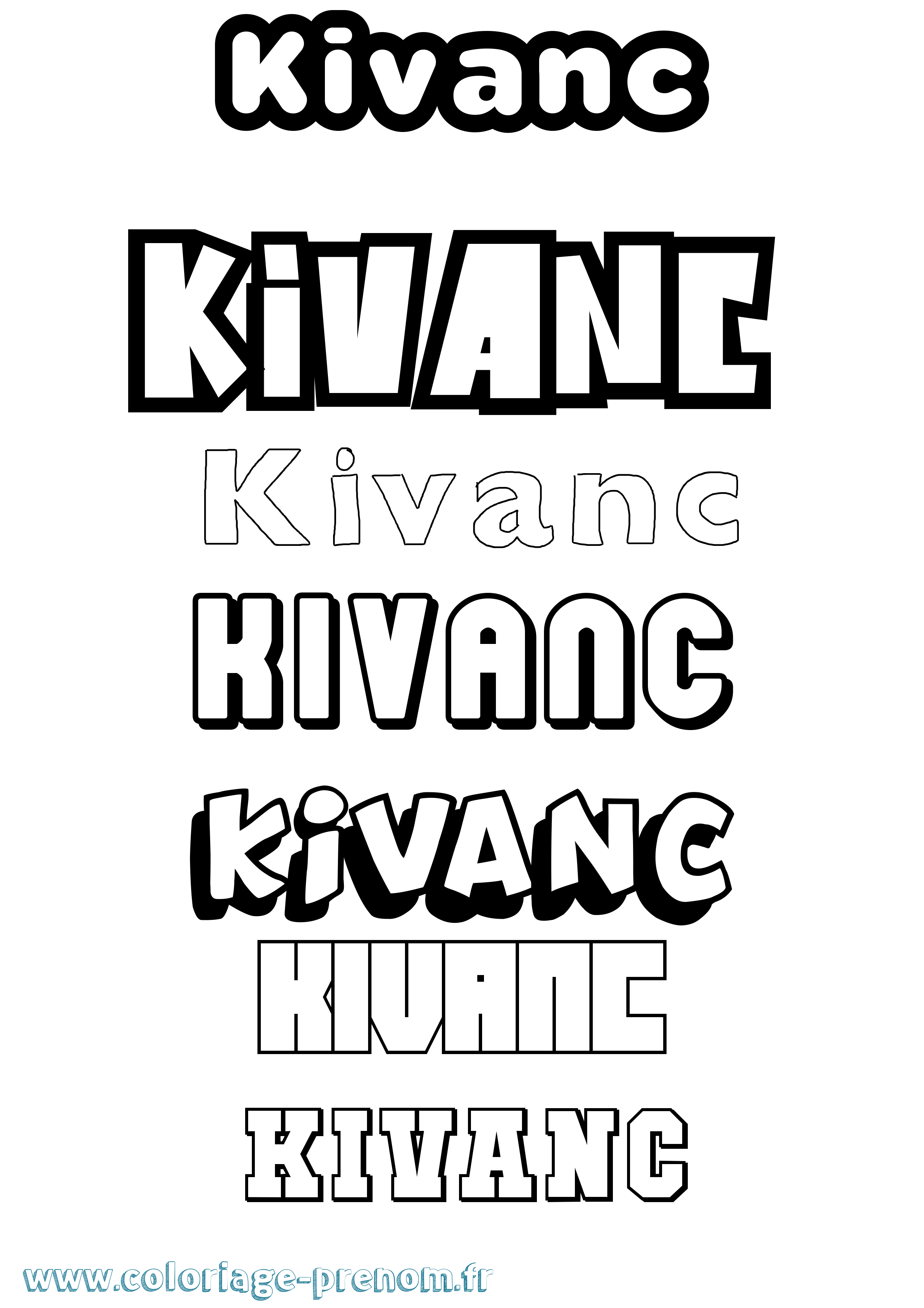 Coloriage Kivanc Simple Coloriage prénom Kivanc Simple