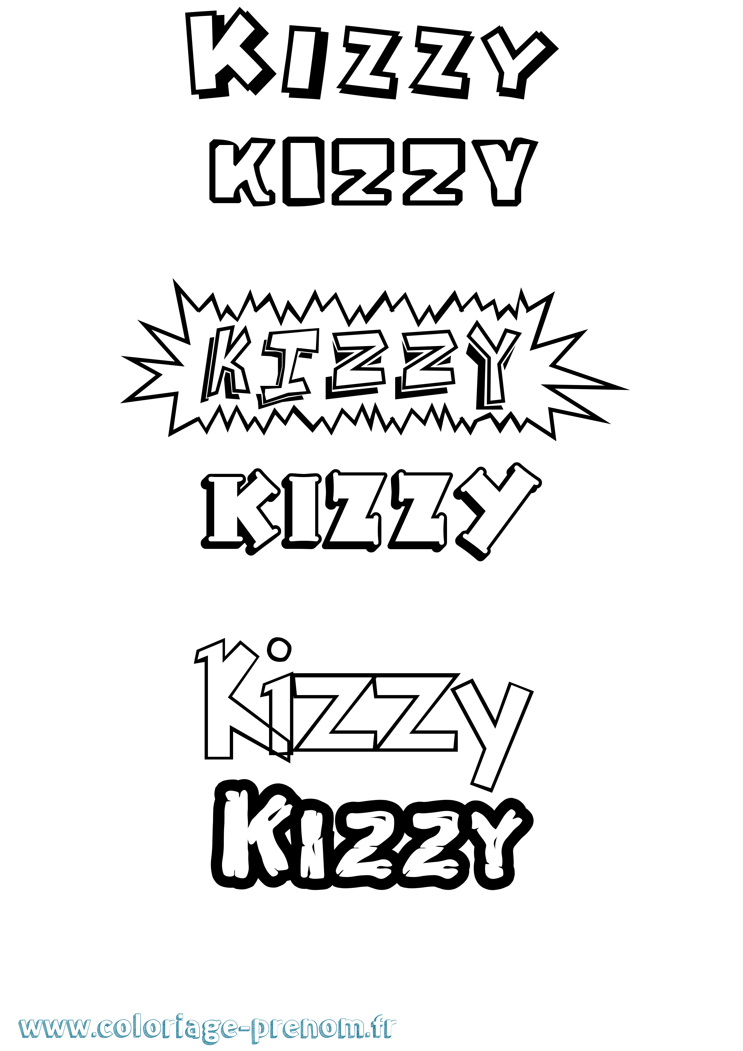 Coloriage Kizzy Dessin Animé Coloriage prénom Kizzy Dessin Animé