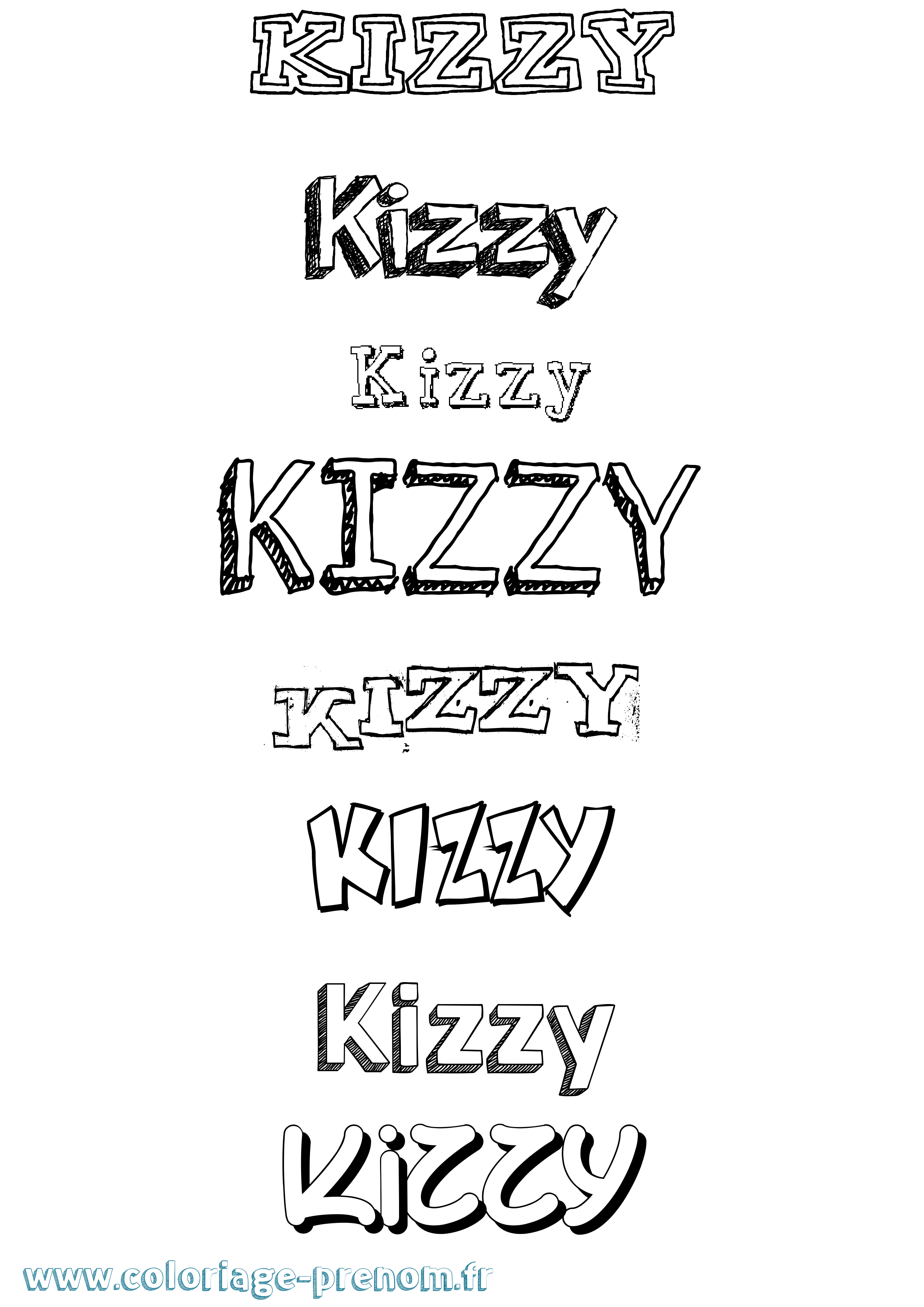 Coloriage Kizzy Dessiné Coloriage prénom Kizzy Dessiné