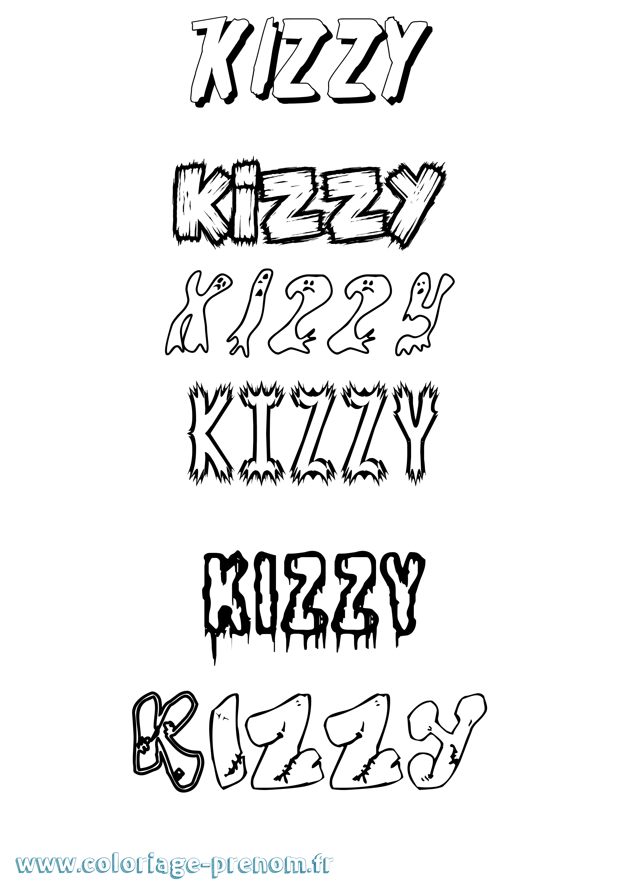 Coloriage Kizzy Frisson Coloriage prénom Kizzy Frisson