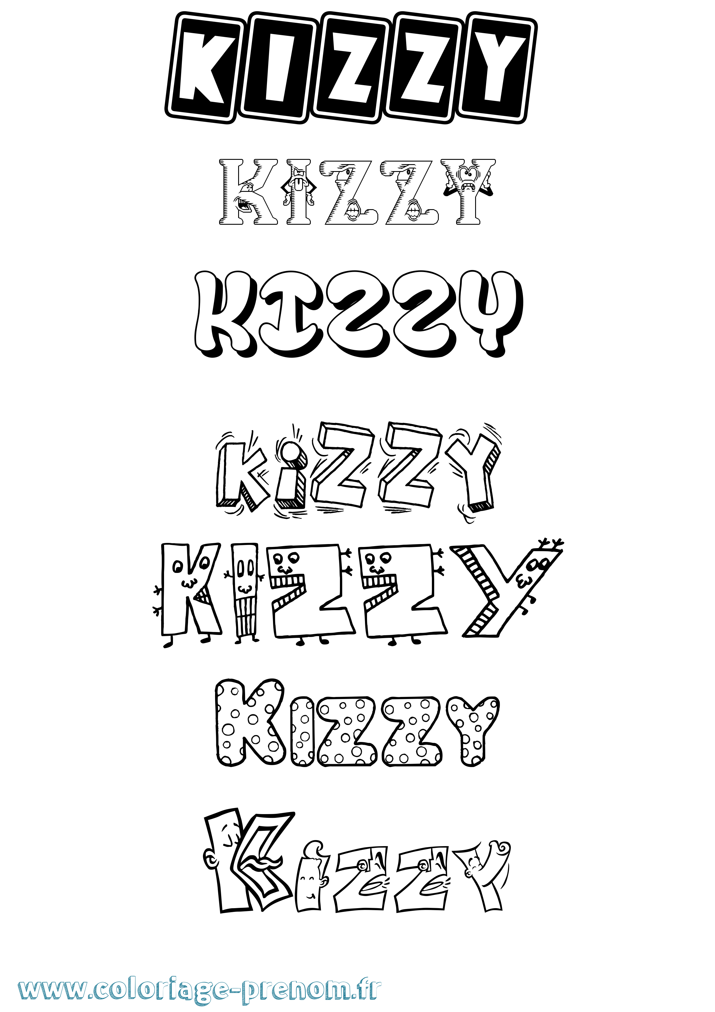Coloriage Kizzy Fun Coloriage prénom Kizzy Fun