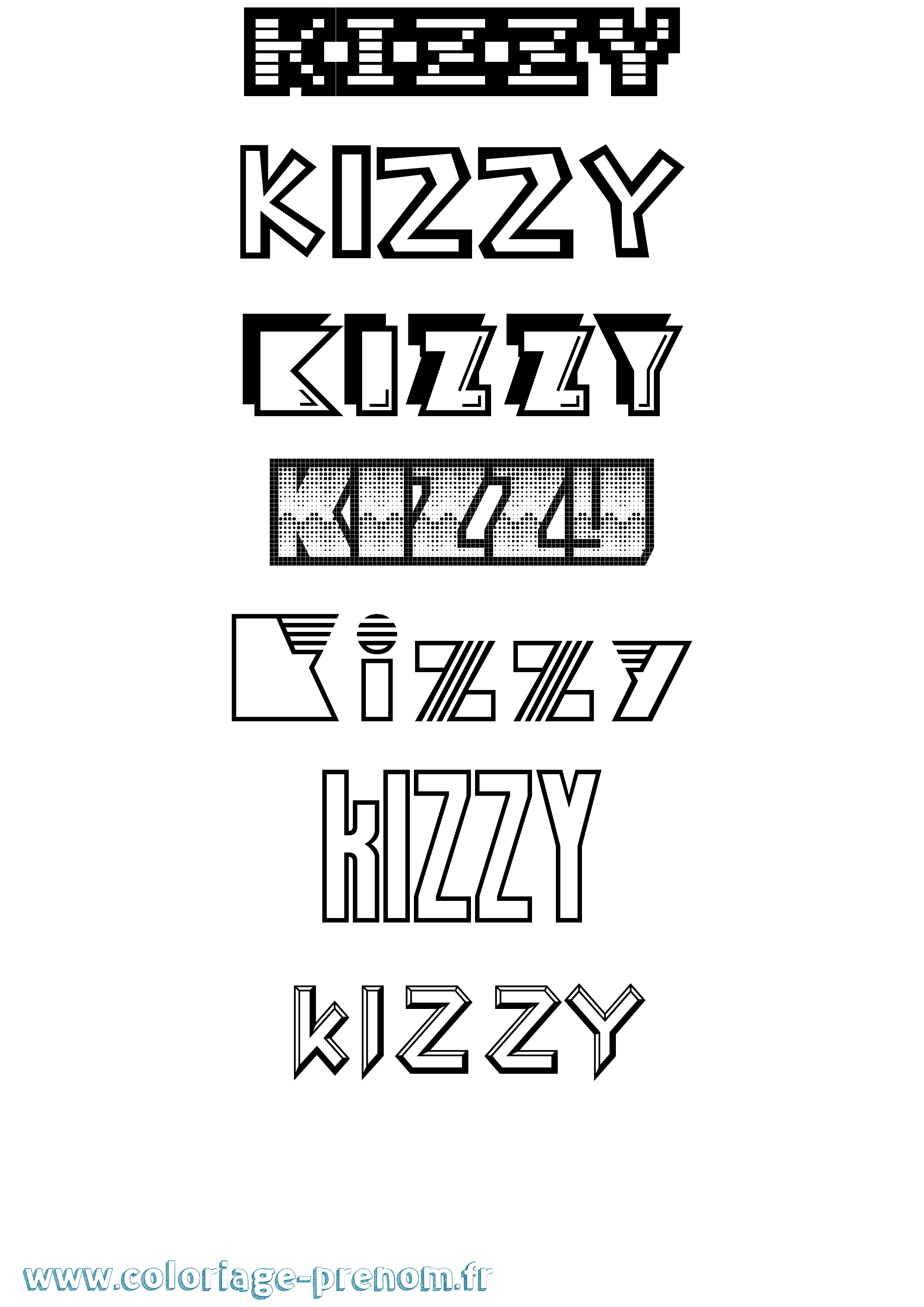Coloriage Kizzy Jeux Vidéos Coloriage prénom Kizzy Jeux Vidéos