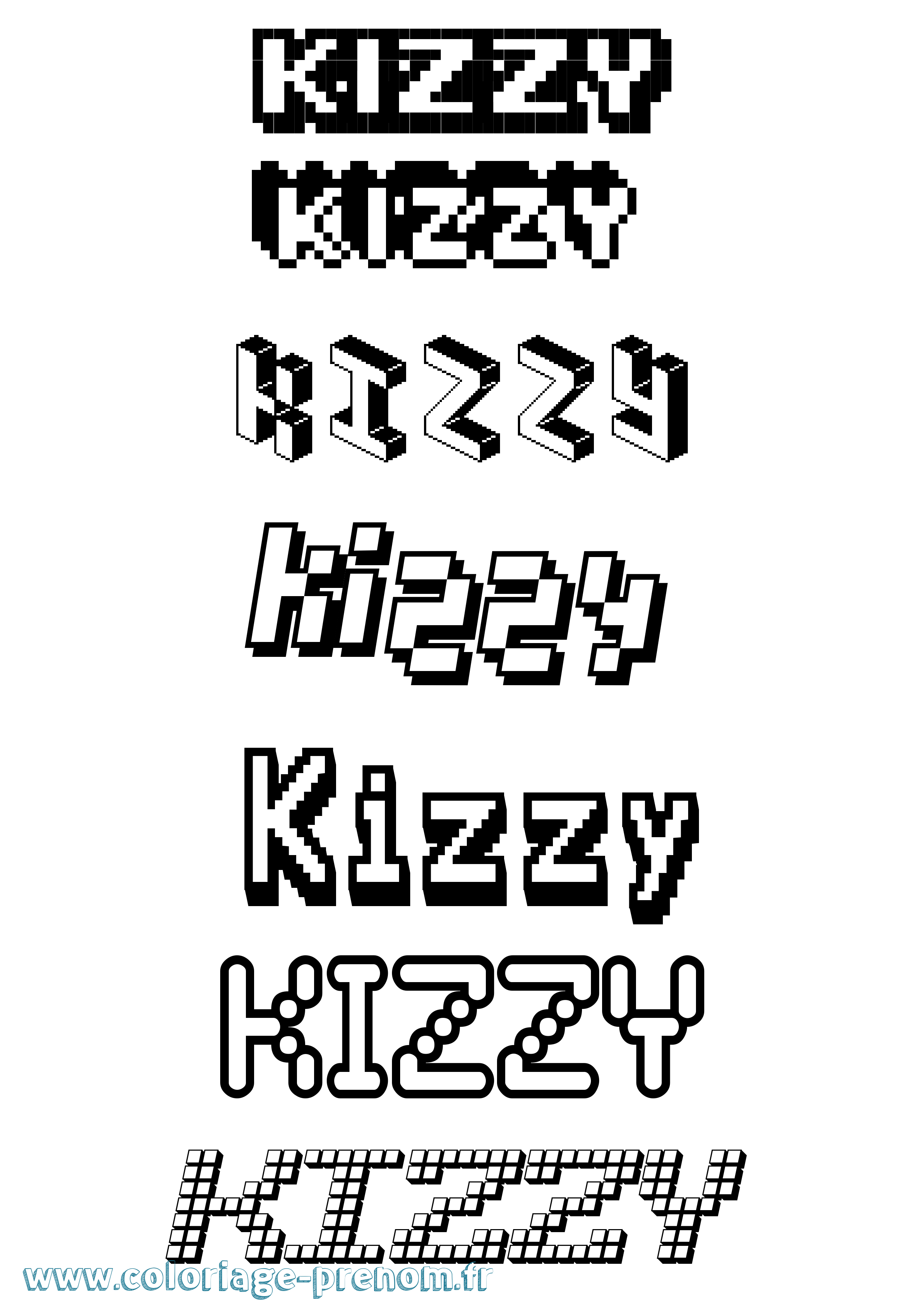 Coloriage Kizzy Pixel Coloriage prénom Kizzy Pixel