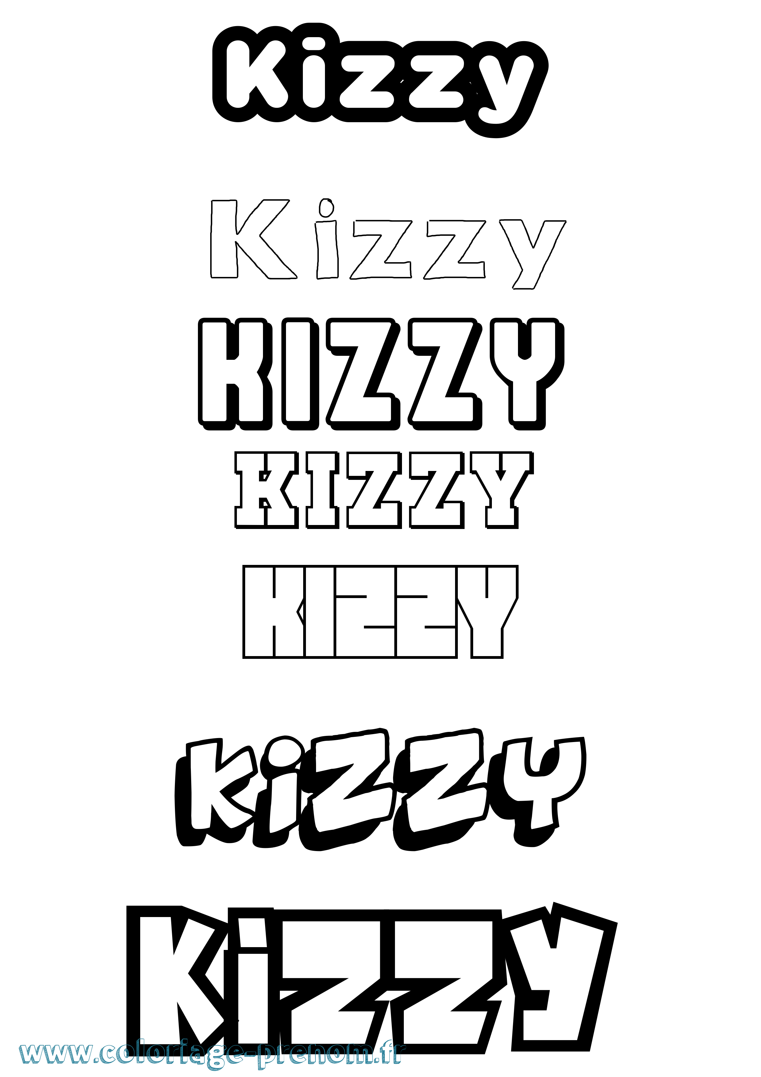 Coloriage Kizzy Simple Coloriage prénom Kizzy Simple
