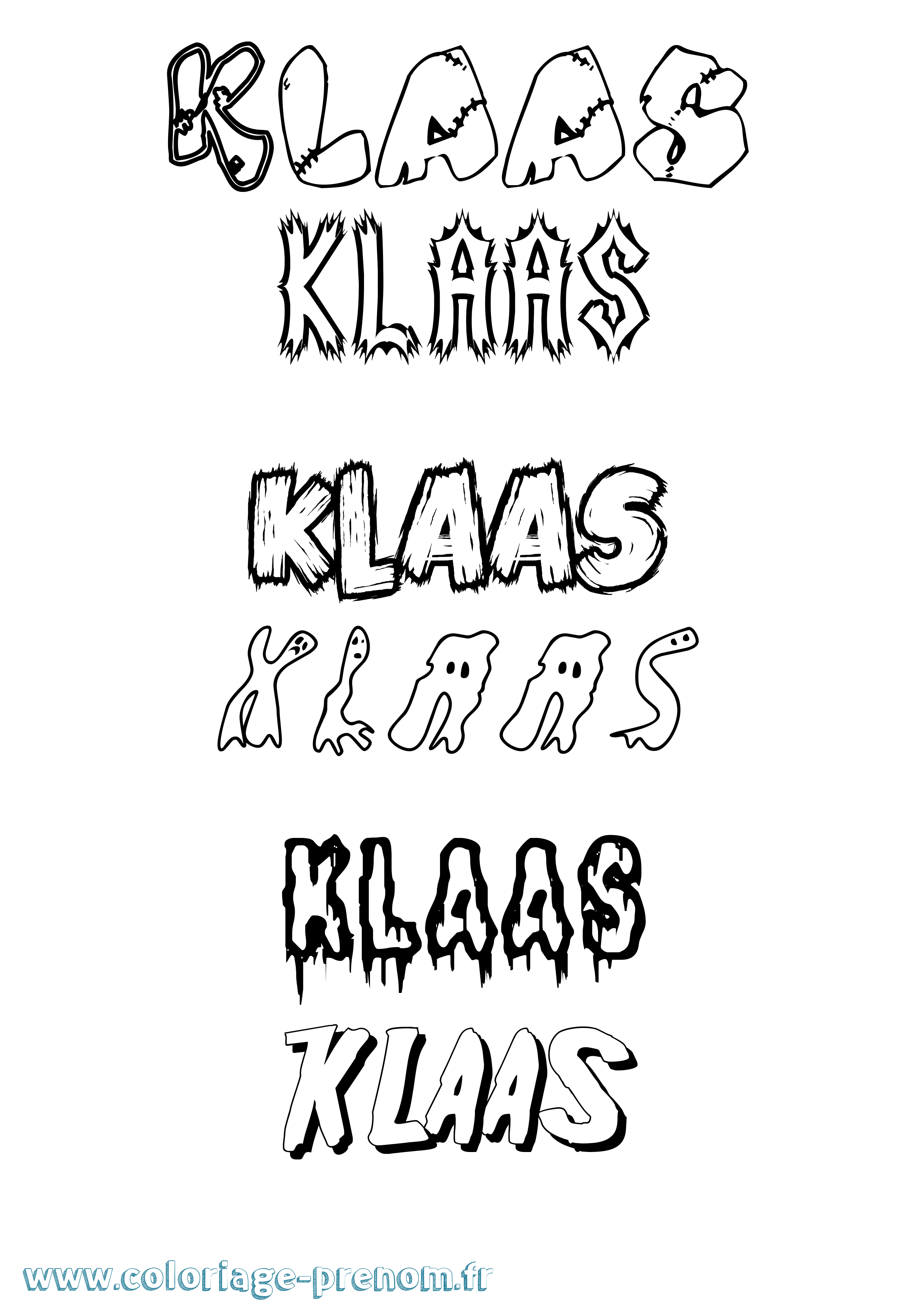 Coloriage Klaas Frisson Coloriage prénom Klaas Frisson