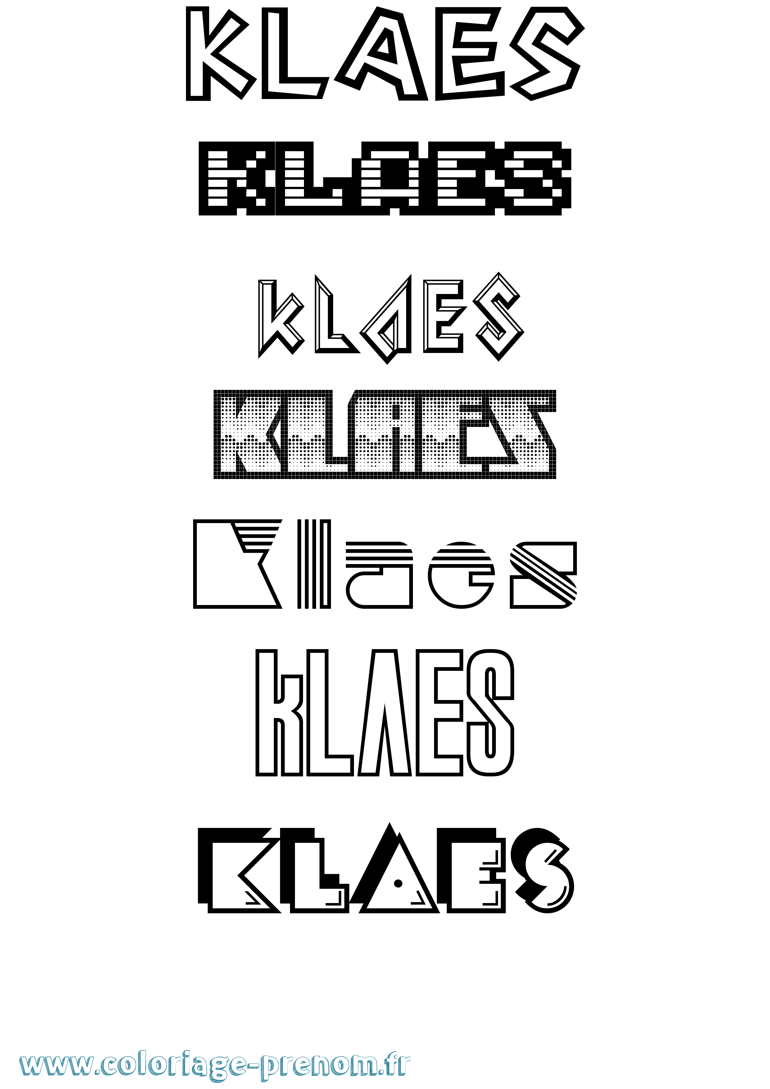 Coloriage Klaes Jeux Vidéos Coloriage prénom Klaes Jeux Vidéos