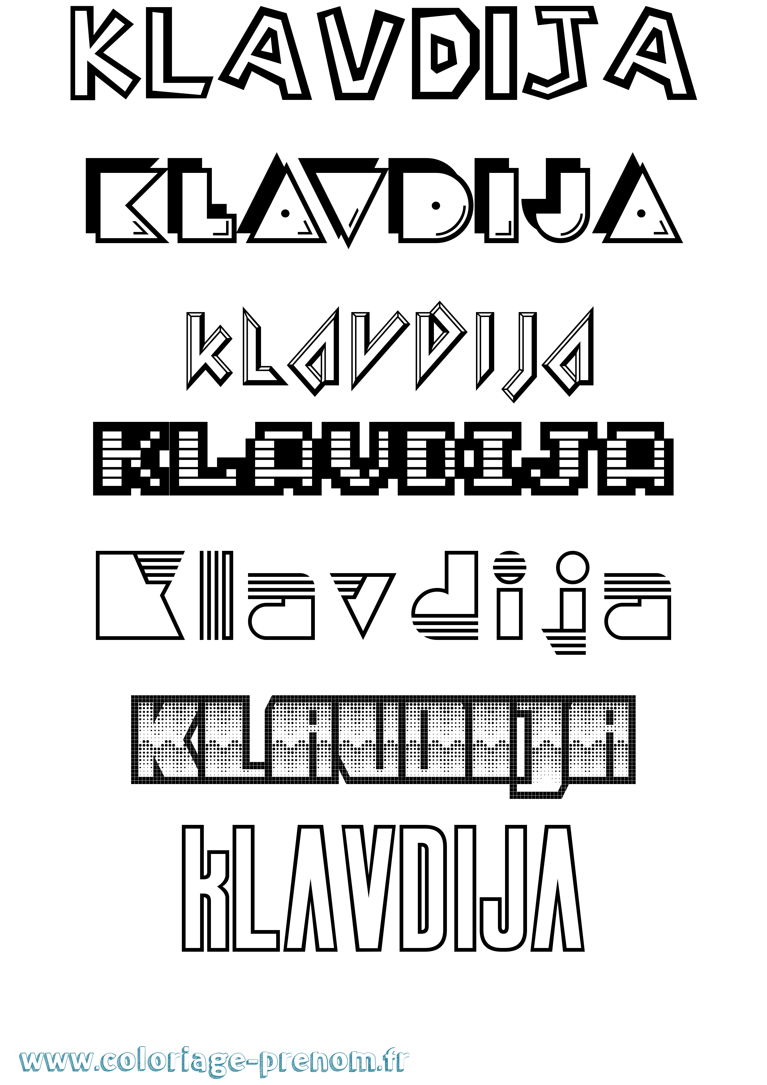 Coloriage Klavdija Jeux Vidéos Coloriage prénom Klavdija Jeux Vidéos
