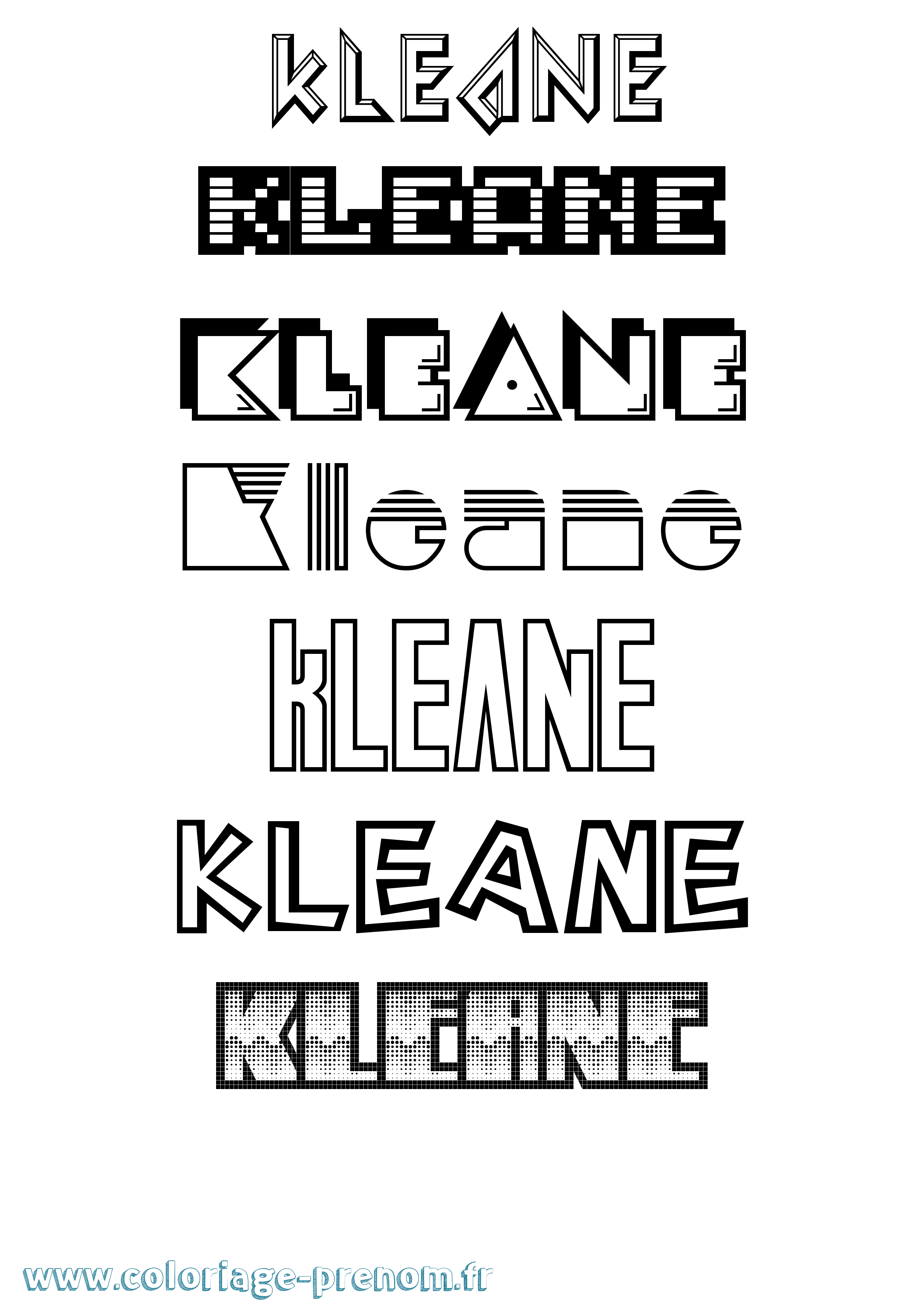 Coloriage Kleane Jeux Vidéos Coloriage prénom Kleane Jeux Vidéos