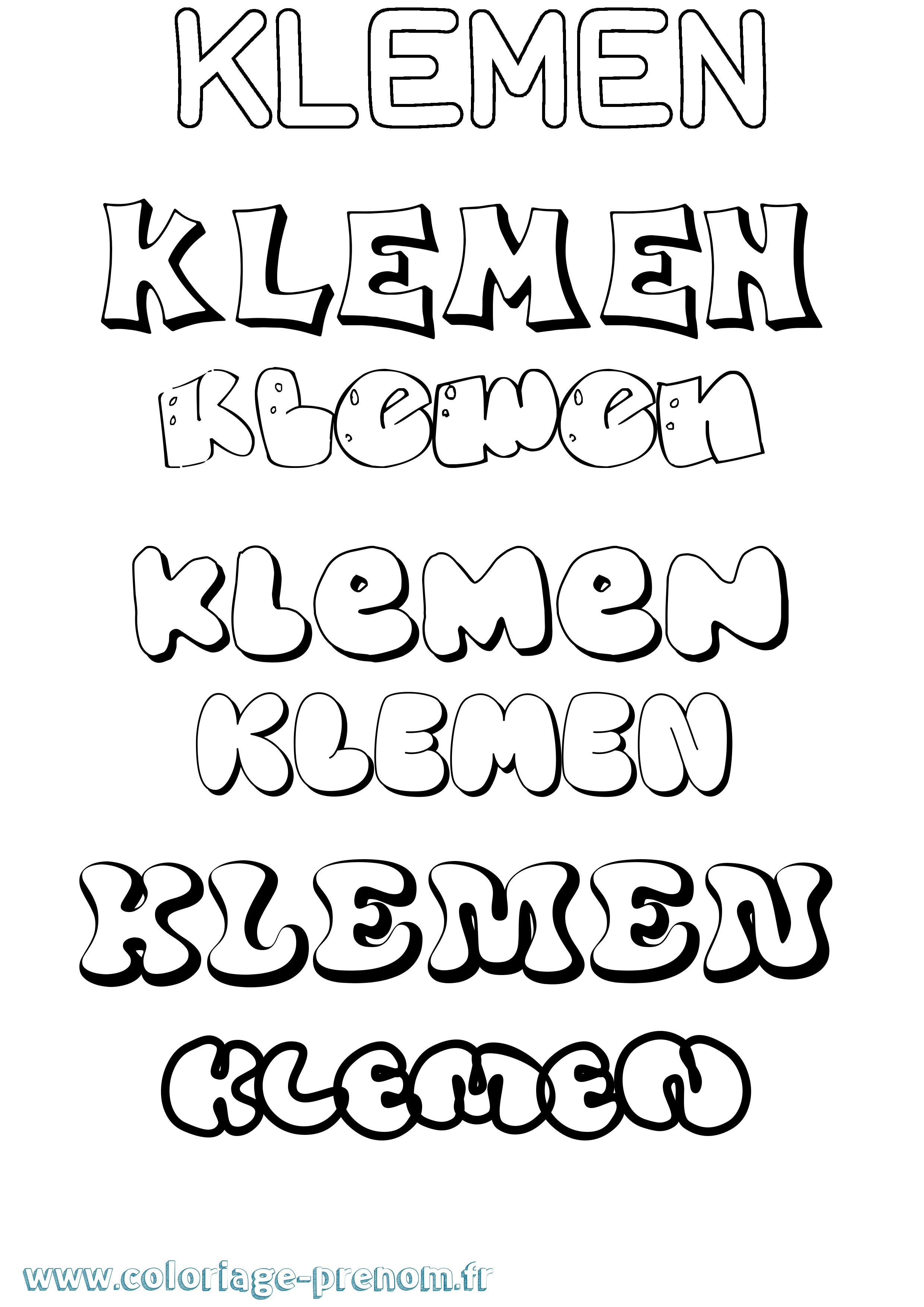 Coloriage Klemen Bubble Coloriage prénom Klemen Bubble