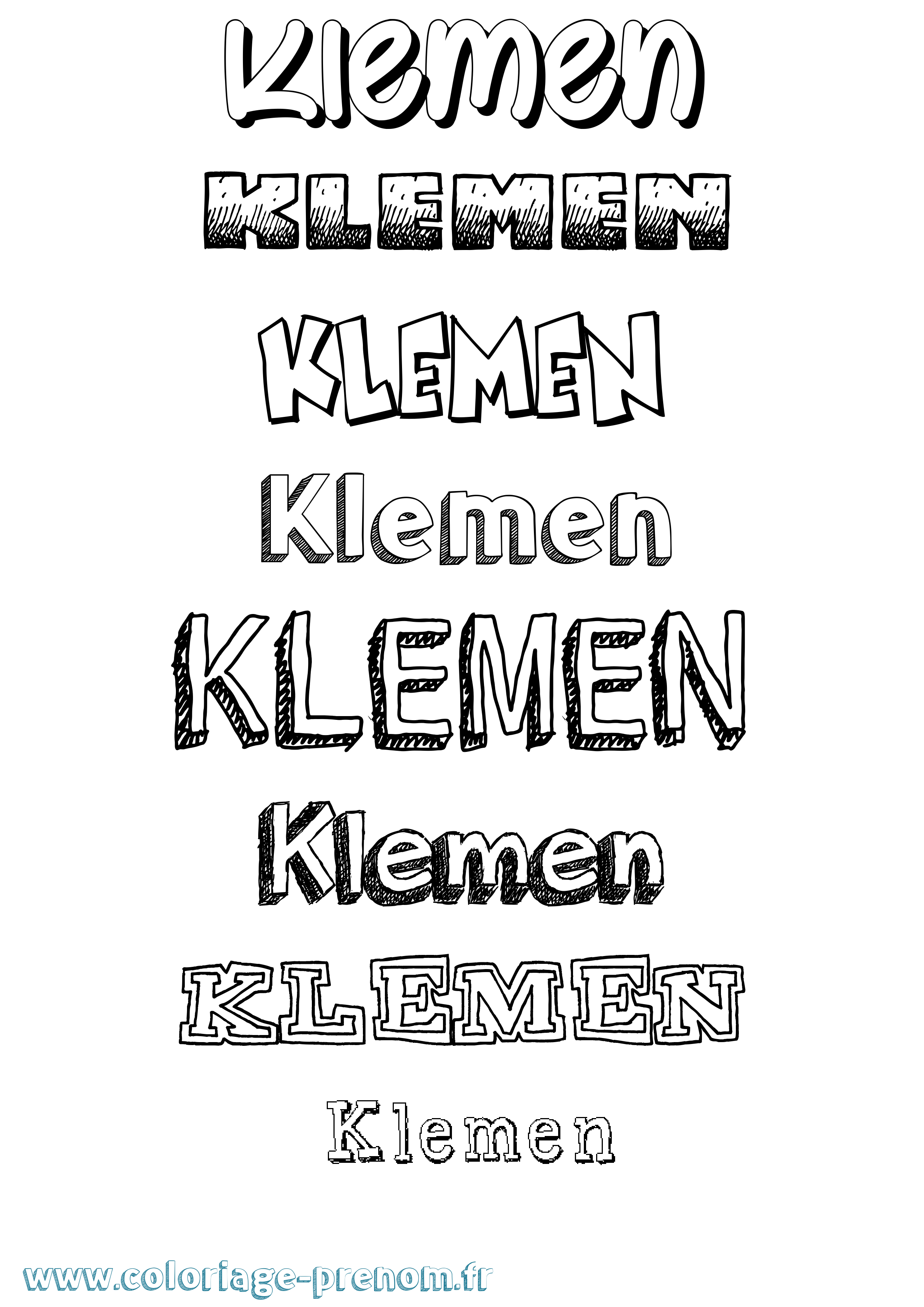 Coloriage Klemen Dessiné Coloriage prénom Klemen Dessiné