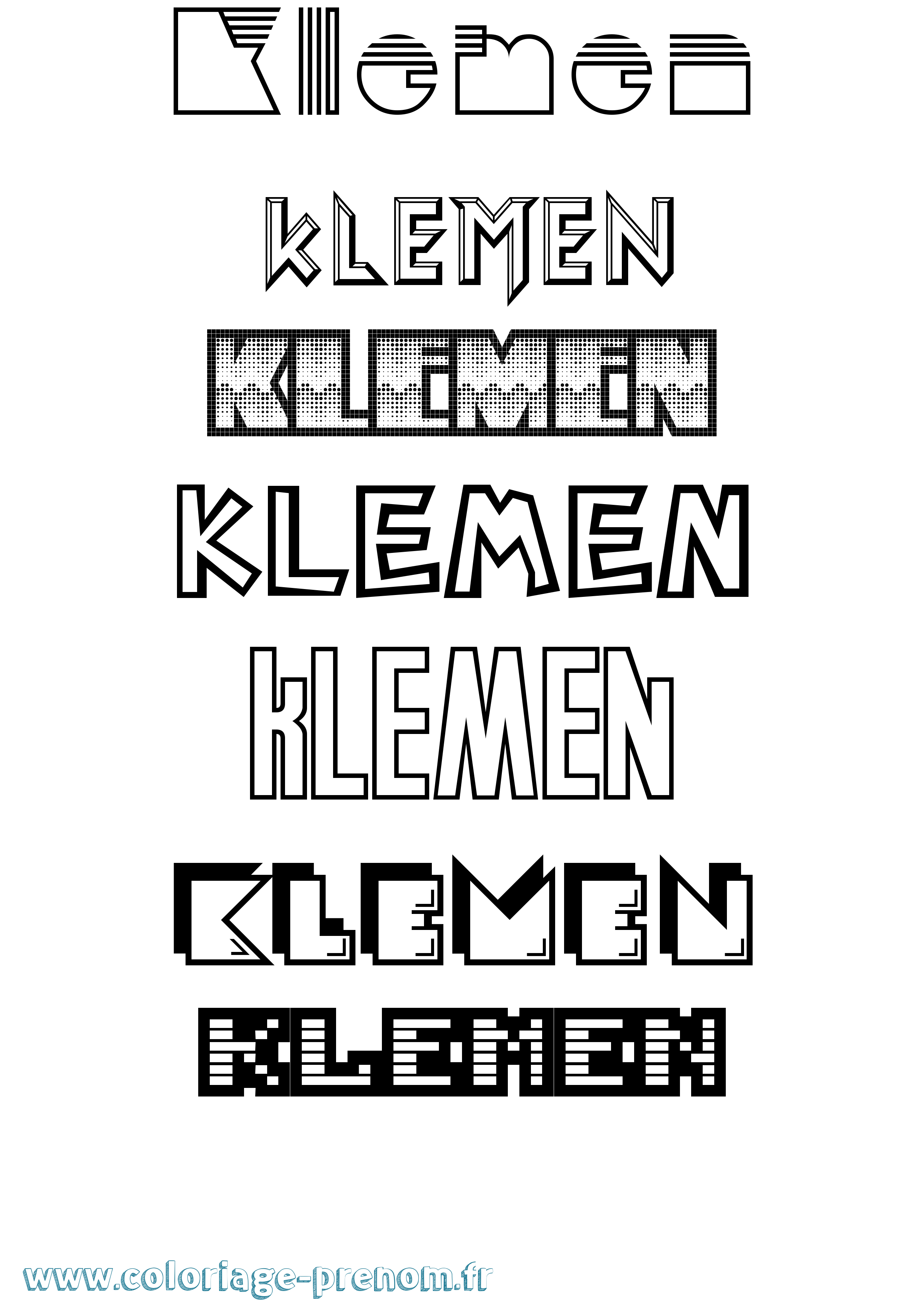 Coloriage Klemen Jeux Vidéos Coloriage prénom Klemen Jeux Vidéos