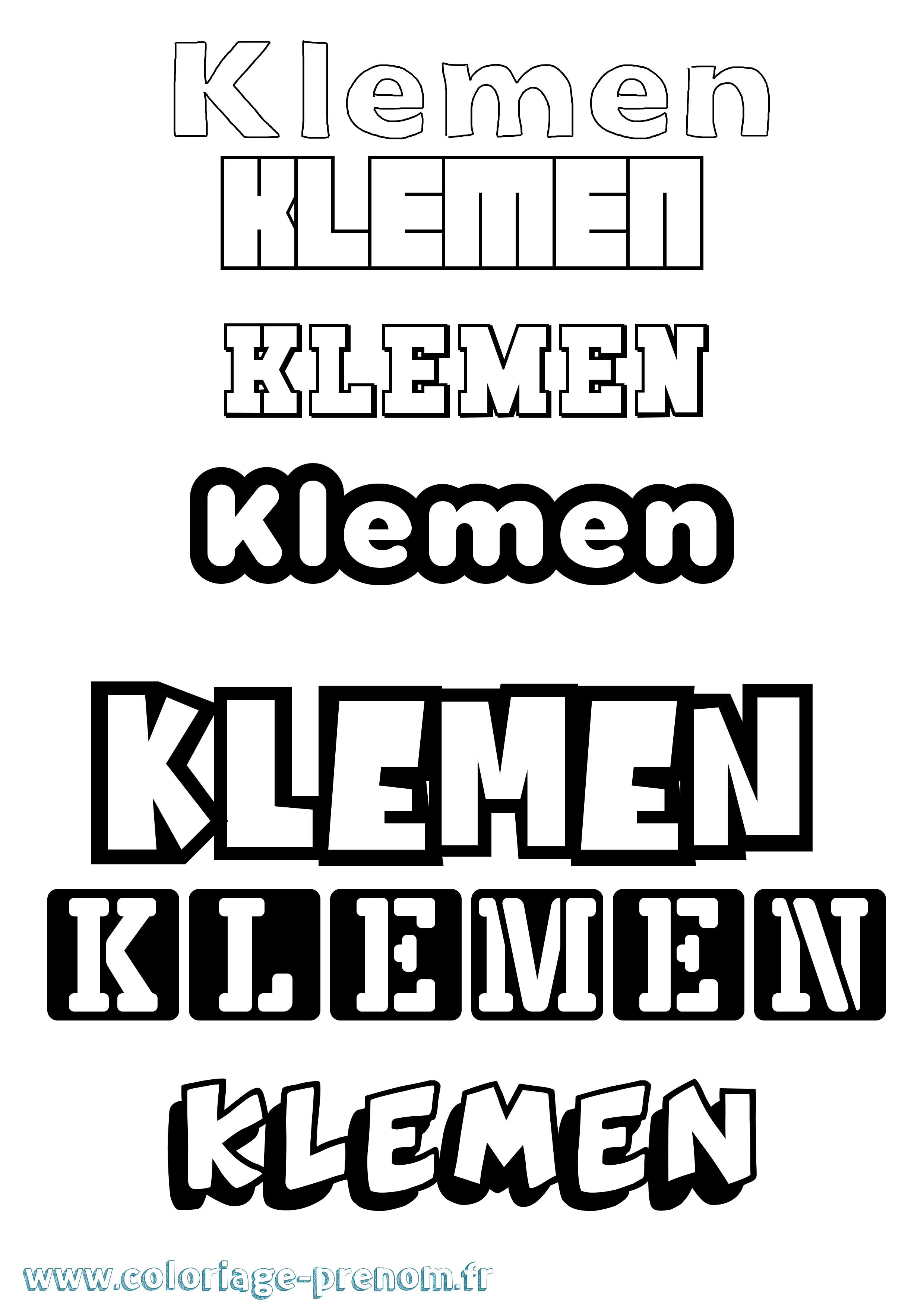 Coloriage Klemen Simple Coloriage prénom Klemen Simple