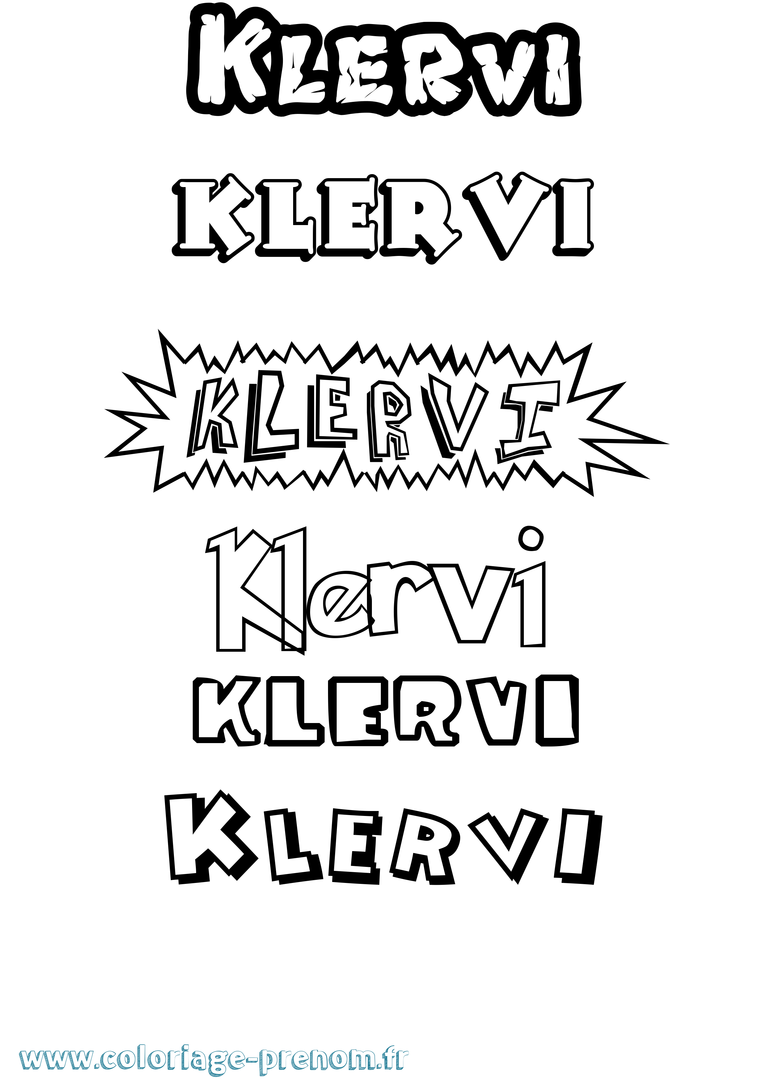 Coloriage Klervi Dessin Animé Coloriage prénom Klervi Dessin Animé