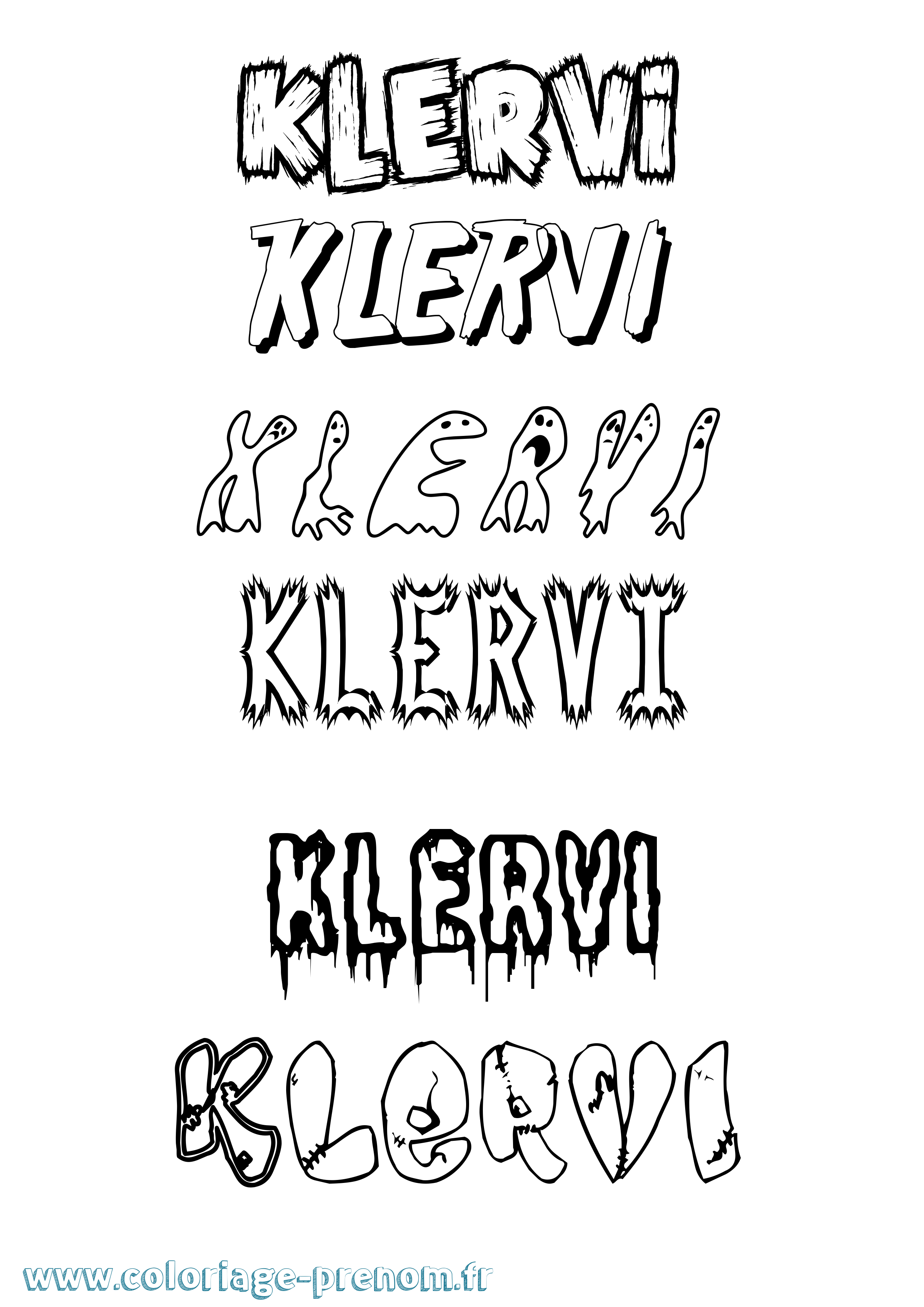 Coloriage Klervi Frisson Coloriage prénom Klervi Frisson