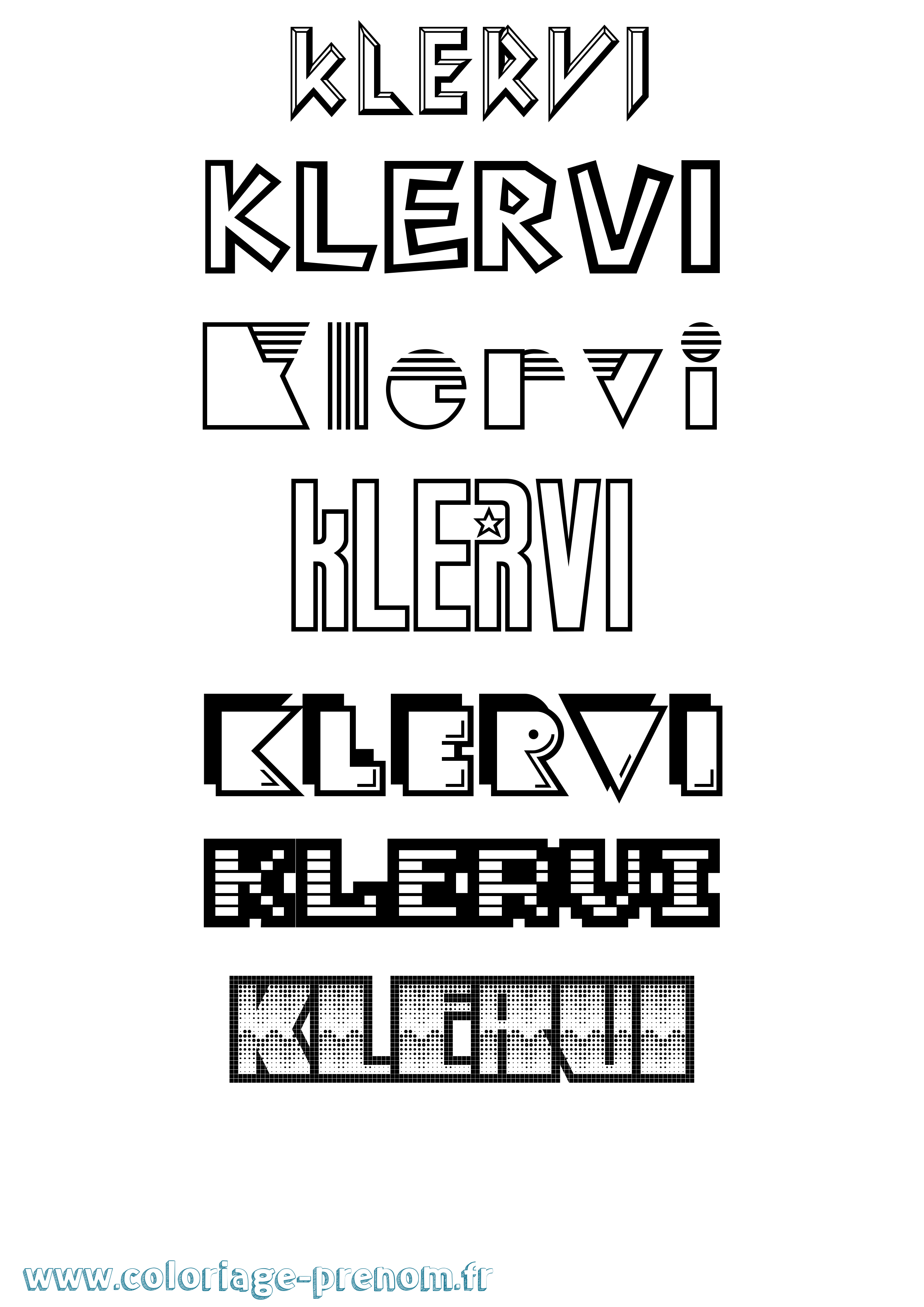 Coloriage Klervi Jeux Vidéos Coloriage prénom Klervi Jeux Vidéos