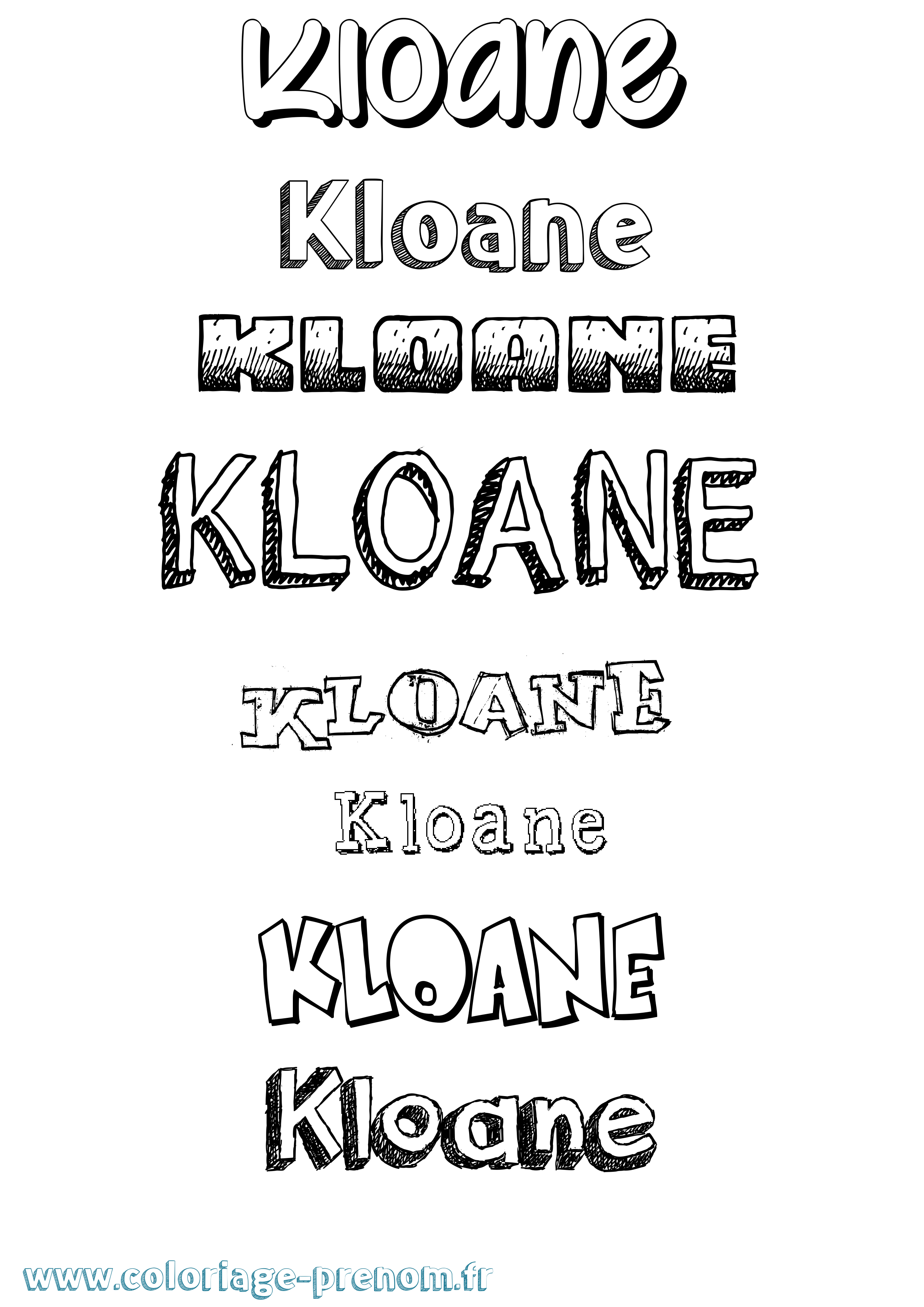 Coloriage Kloane Dessiné Coloriage prénom Kloane Dessiné